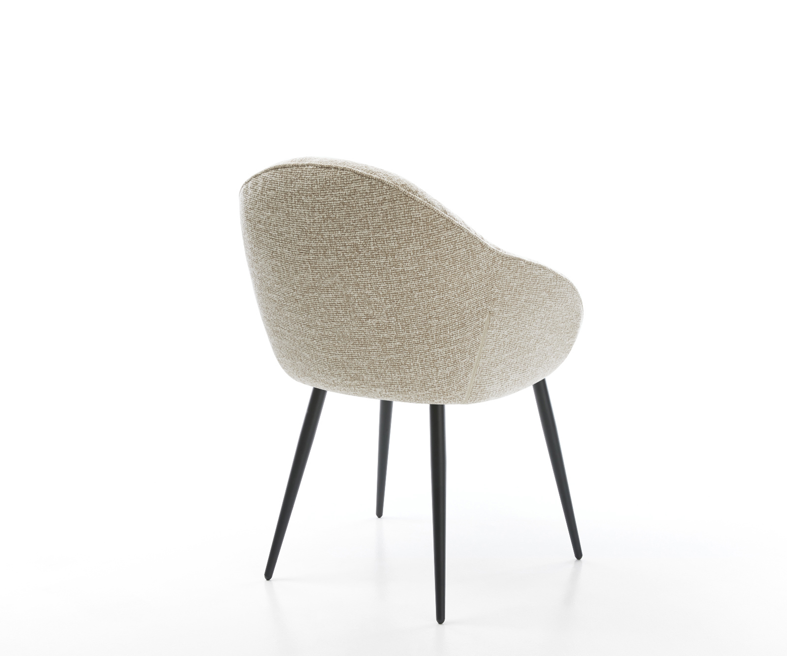 Jedálenská stolička Gaio-Flex tkanina mäkký béžová 4-nohá zúžená čierna - Image 5