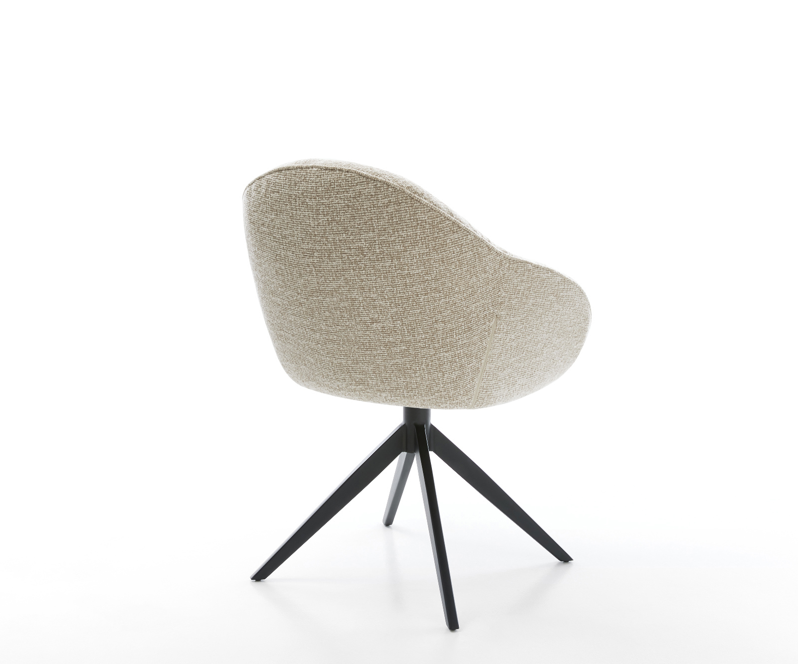 Jedálenská stolička Gaio-Flex tkanina mäkká béžová krížová podstava široká čierna 360° otočný hojdacia funkcia - Image 5