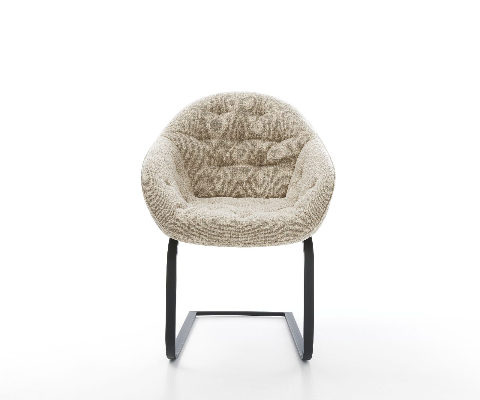 Konzolová jedálenská stolička Gaio-Flex tkanina mäkký béžová konzolová jedálenská stolička plochá čierna - Image 2