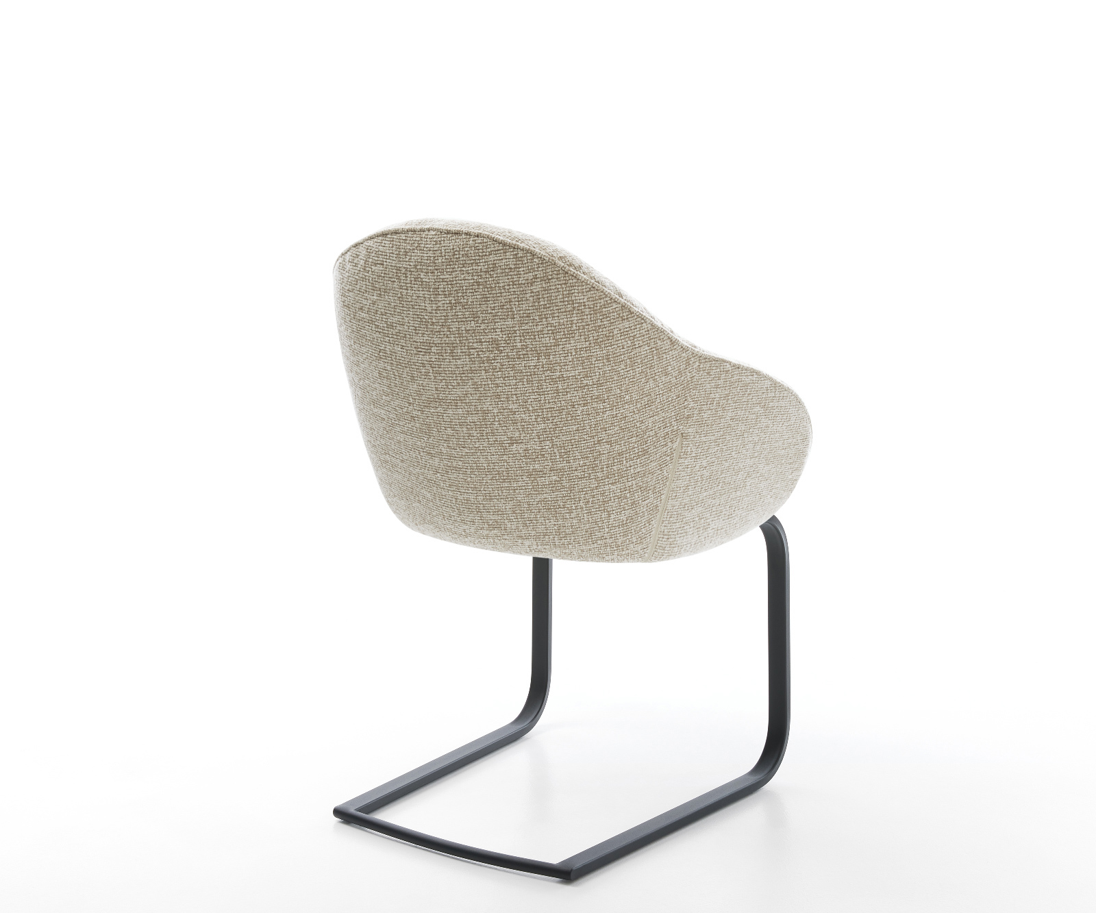 Konzolová jedálenská stolička Gaio-Flex tkanina mäkký béžová konzolová jedálenská stolička plochá čierna - Image 5