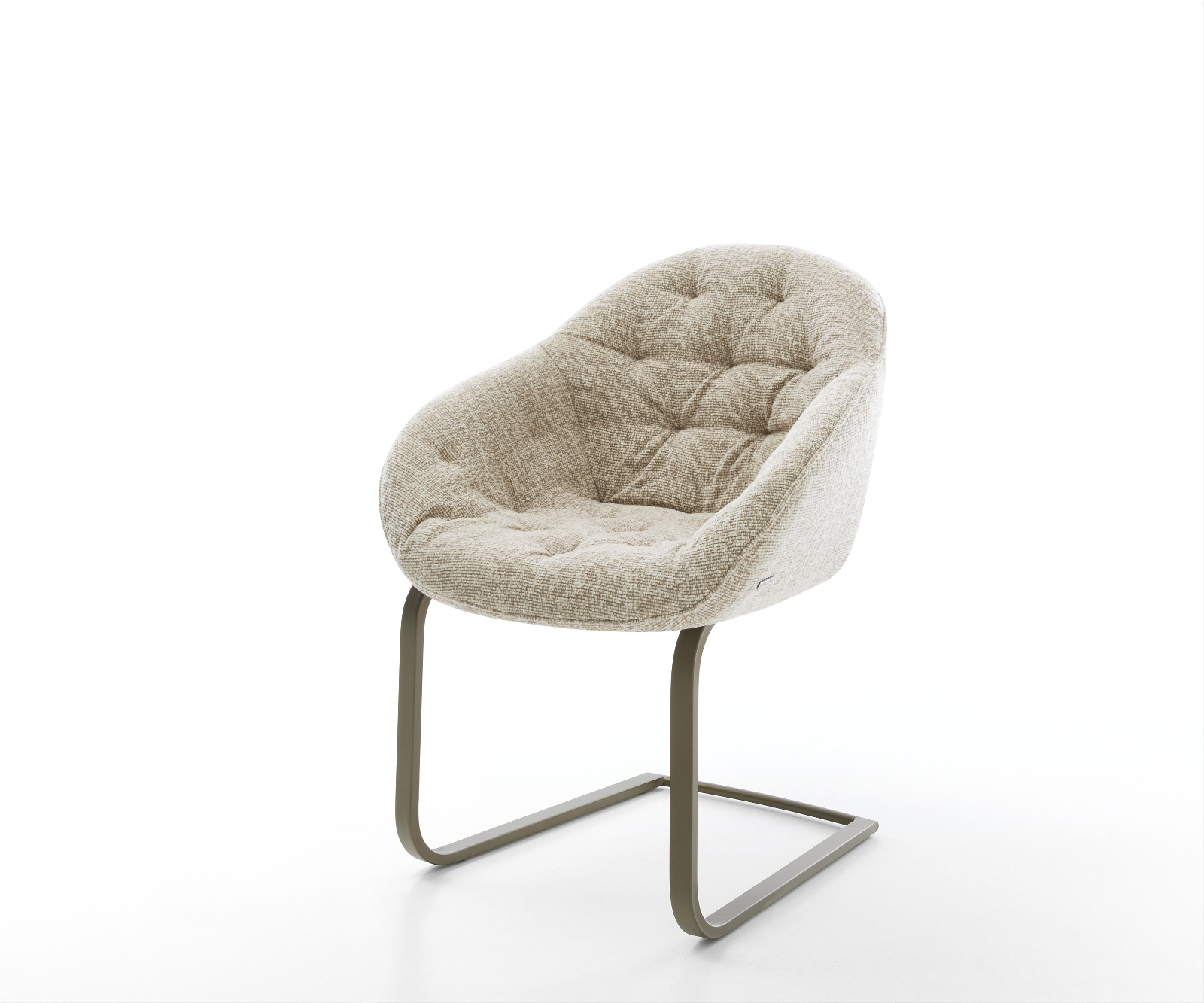 Konzolová jedálenská stolička Gaio-Flex tkanina mäkká béžová konzolová jedálenská stolička plochý efektový povrch titánová farba