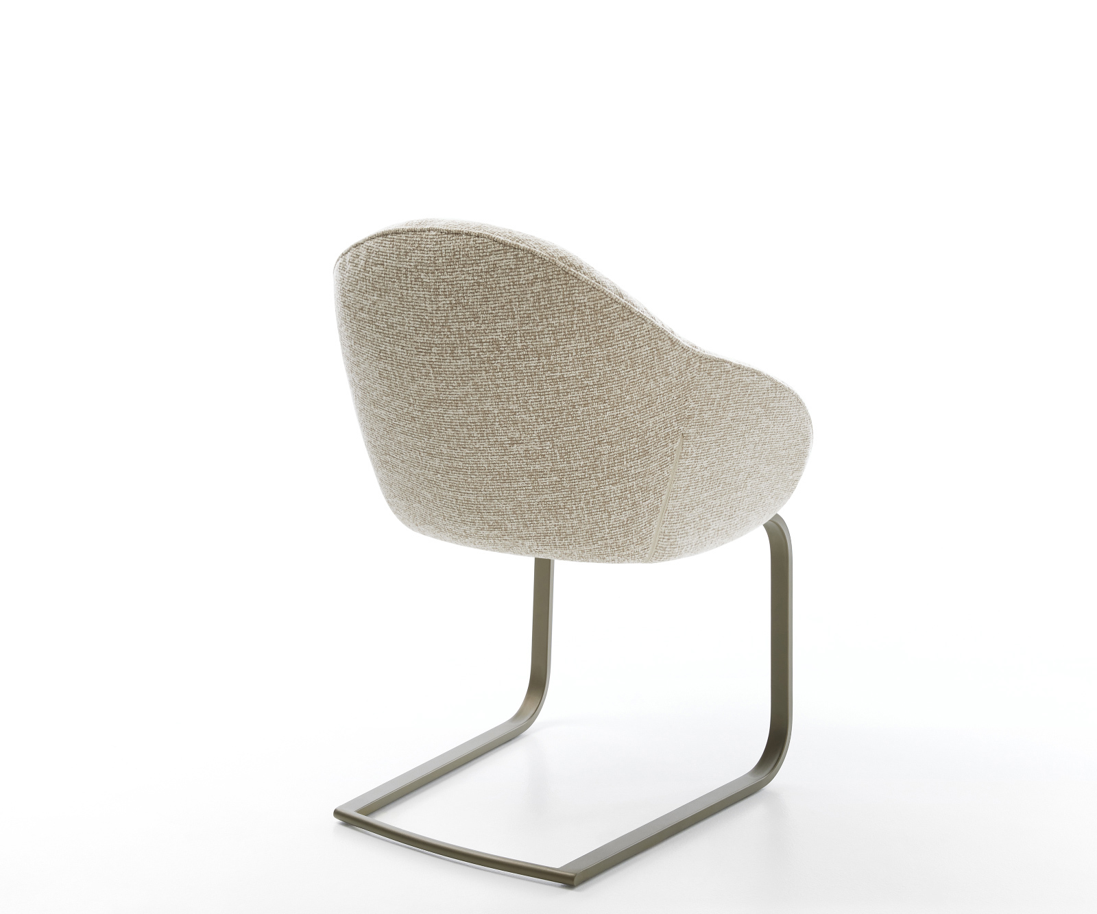 Konzolová jedálenská stolička Gaio-Flex tkanina mäkká béžová konzolová jedálenská stolička plochý efektový povrch titánová farba - Image 5