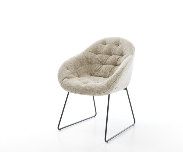 Jedálenská stolička Gaio-Flex tkanina mäkký béžová tenká podstava čierna