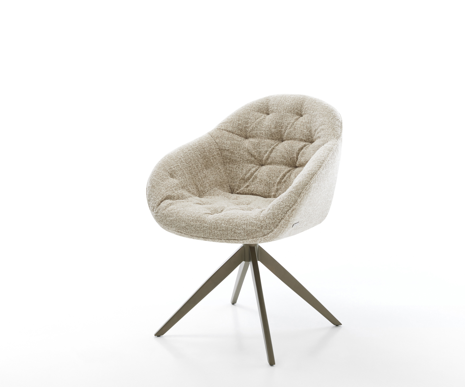 Jedálenská stolička Gaio-Flex tkanina mäkký béžová krížová podstava široká titánová farba 360° otočný hojdacia funkcia