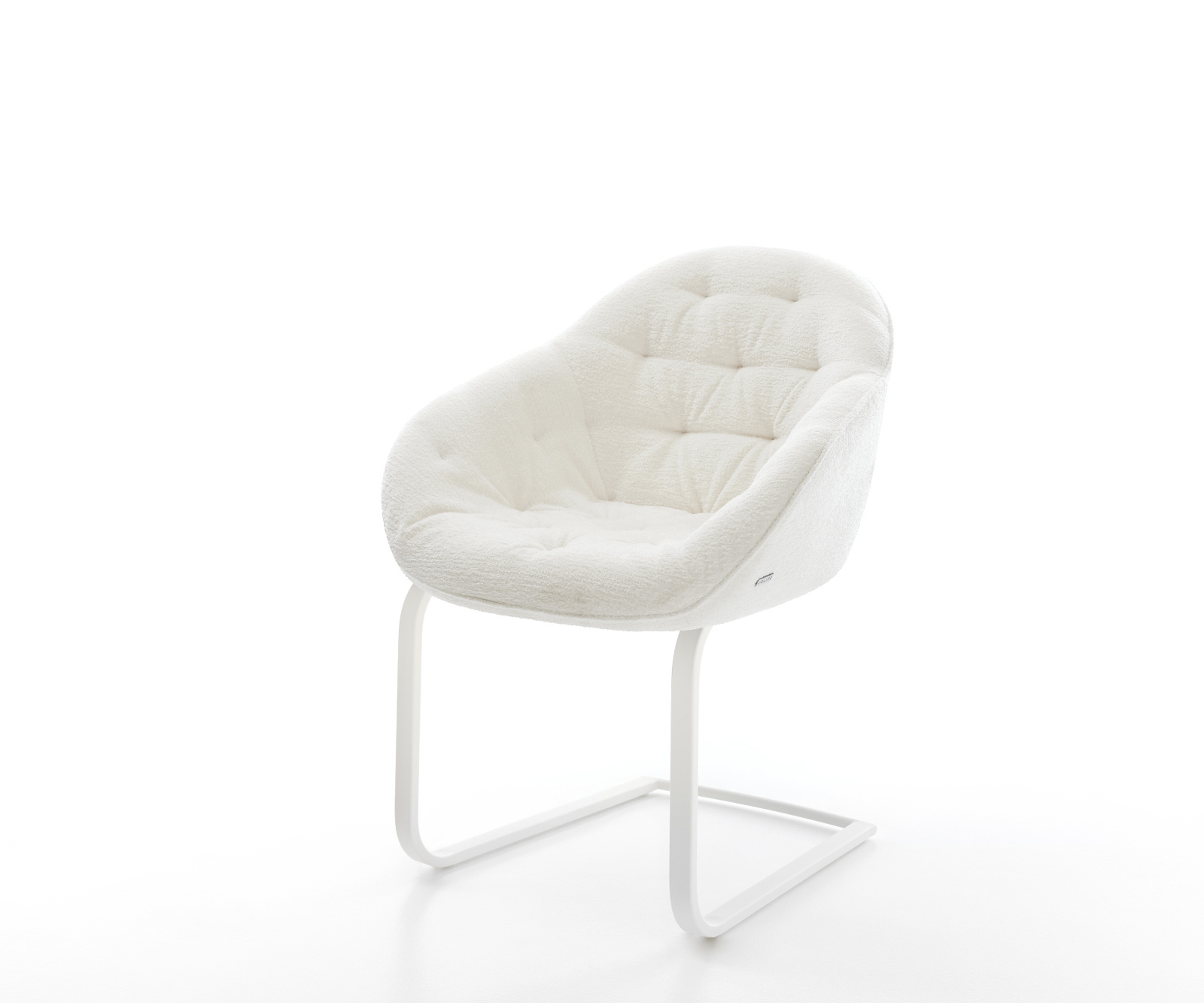 Konzolová jedálenská stolička Gaio-Flex bouclé mäkký béžová konzolová jedálenská stolička plochá biela