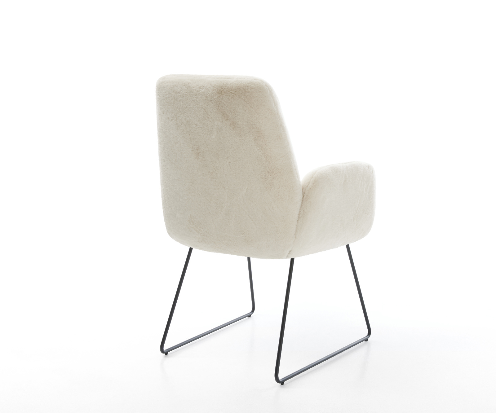 Jedálenská stolička Zoa-Flex plyšový manšester krémovo biela tenká podstava čierna vrecková pružina - Image 5