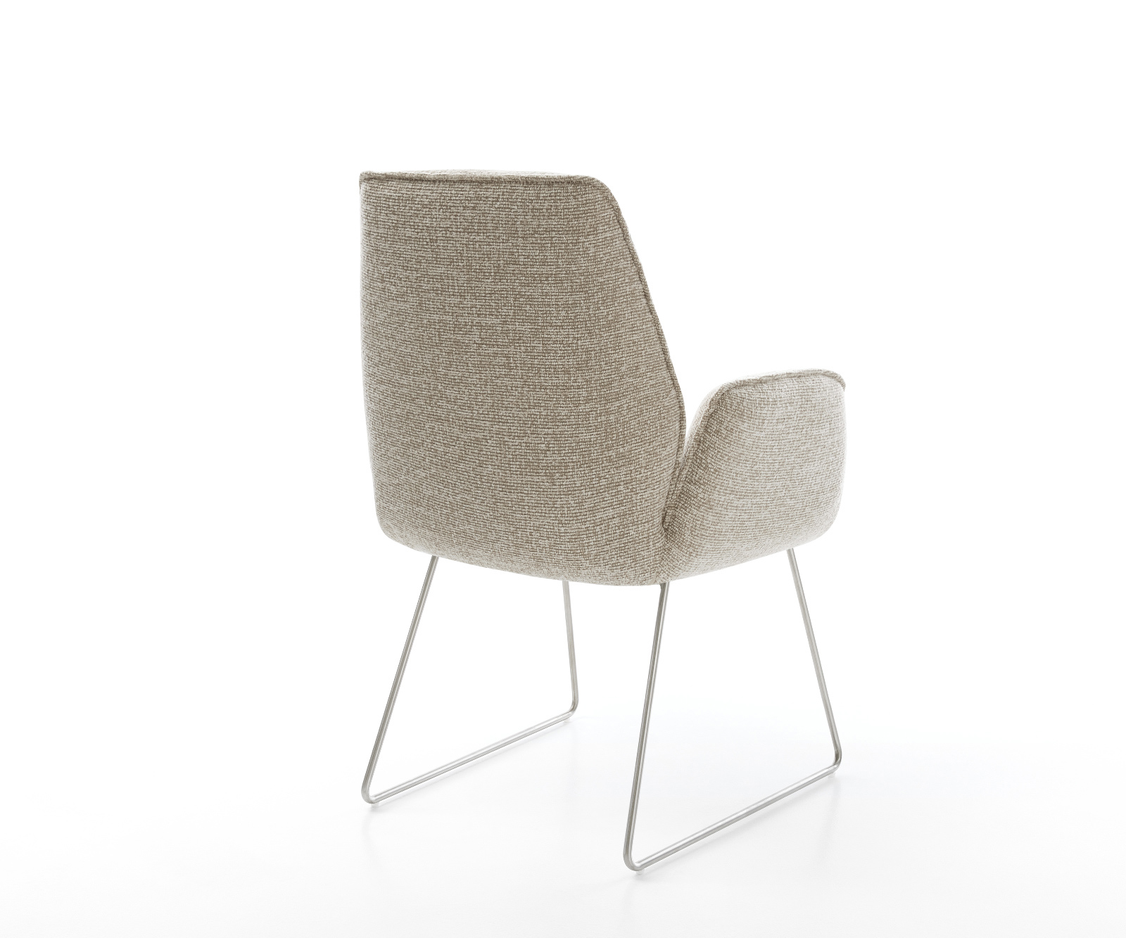 Jedálenská stolička Zoa-Flex tkanina mäkký béžová tenká podstava nerezová oceľ vrecková pružina - Image 5