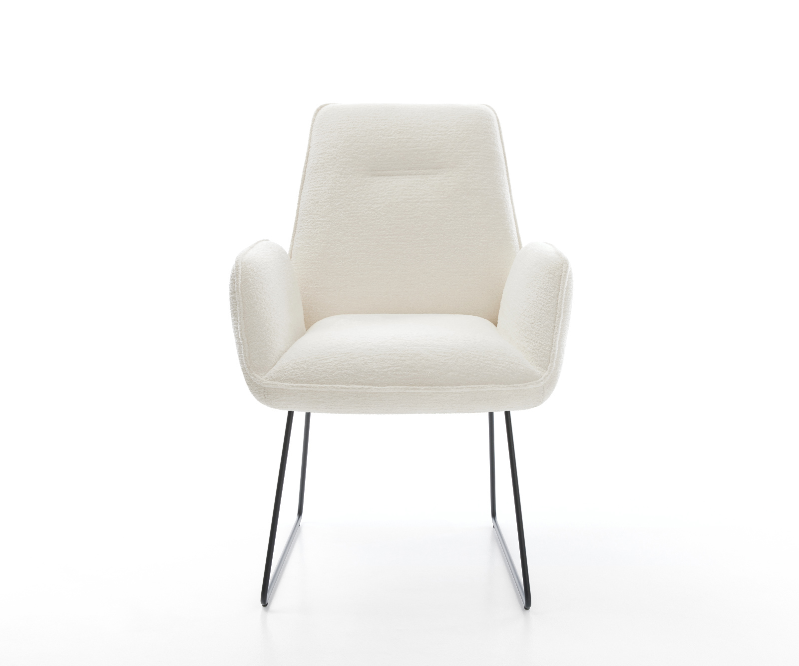 Jedálenská stolička Zoa-Flex bouclé mäkký béžová tenká podstava čierna vrecková pružina - Image 2