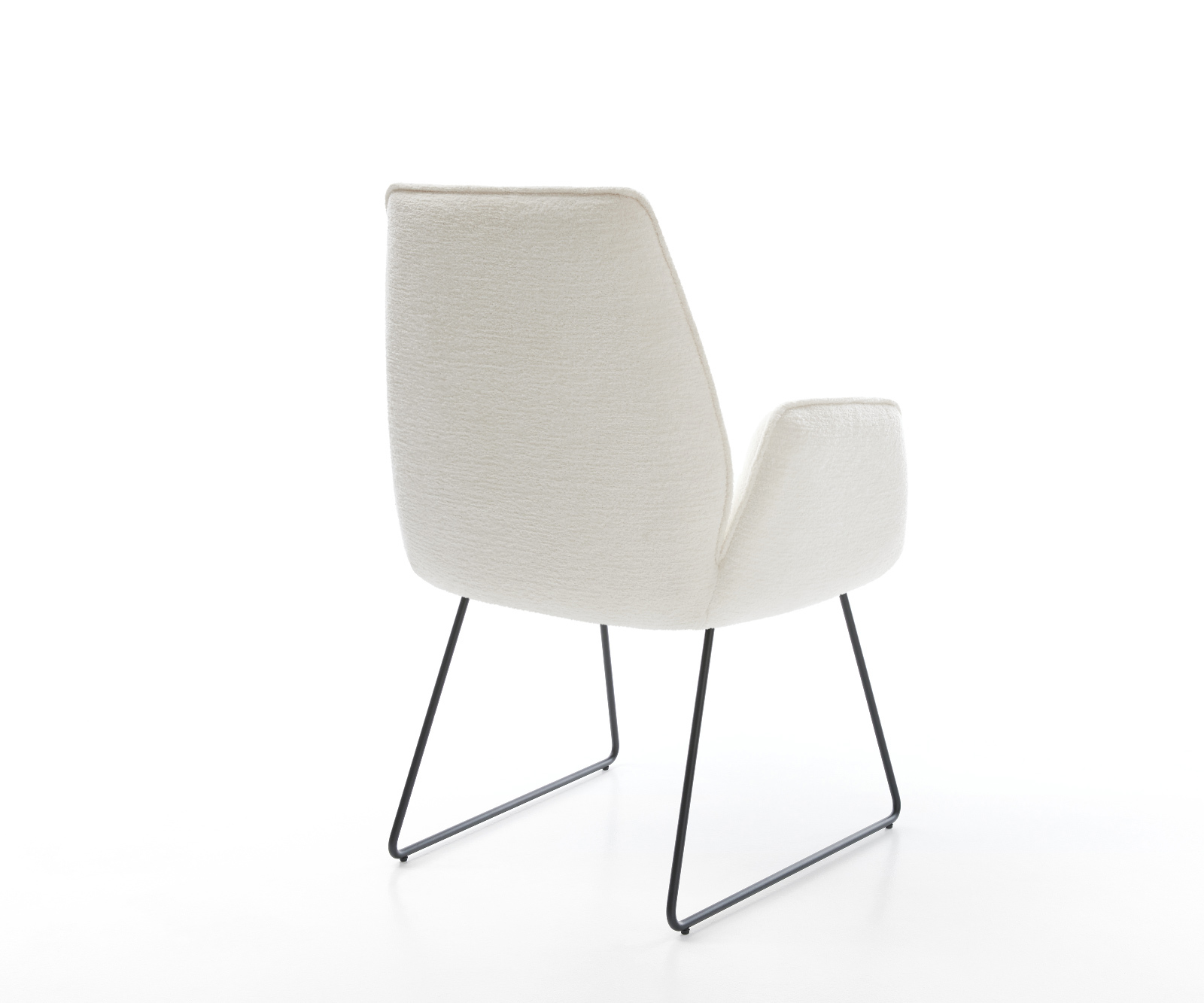 Jedálenská stolička Zoa-Flex bouclé mäkký béžová tenká podstava čierna vrecková pružina - Image 5