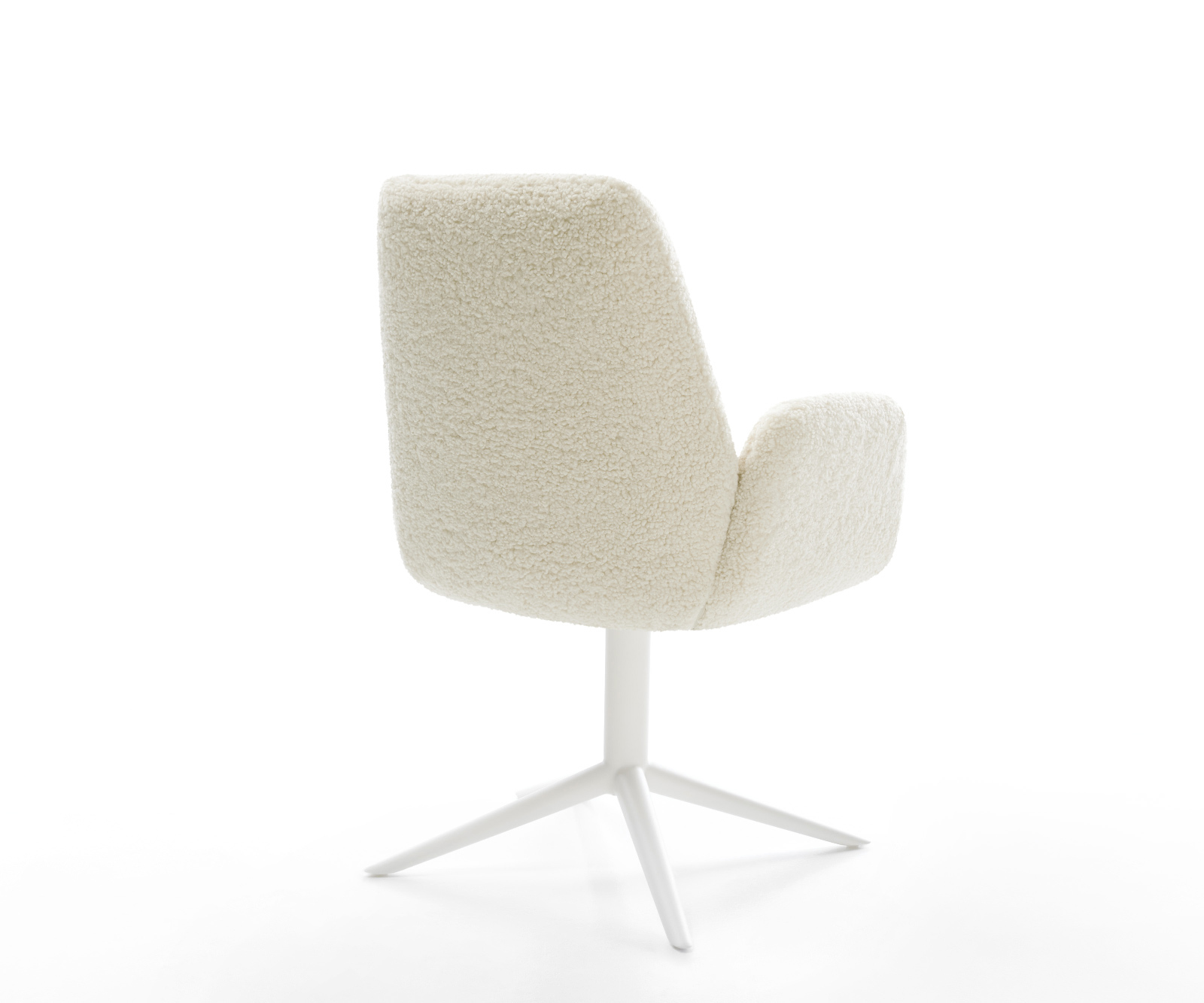 Jedálenská stolička Zoa-Flex teddy látka béžová krížová podstava biela 360° otočný hojdacia funkcia vrecková pružina - Image 4