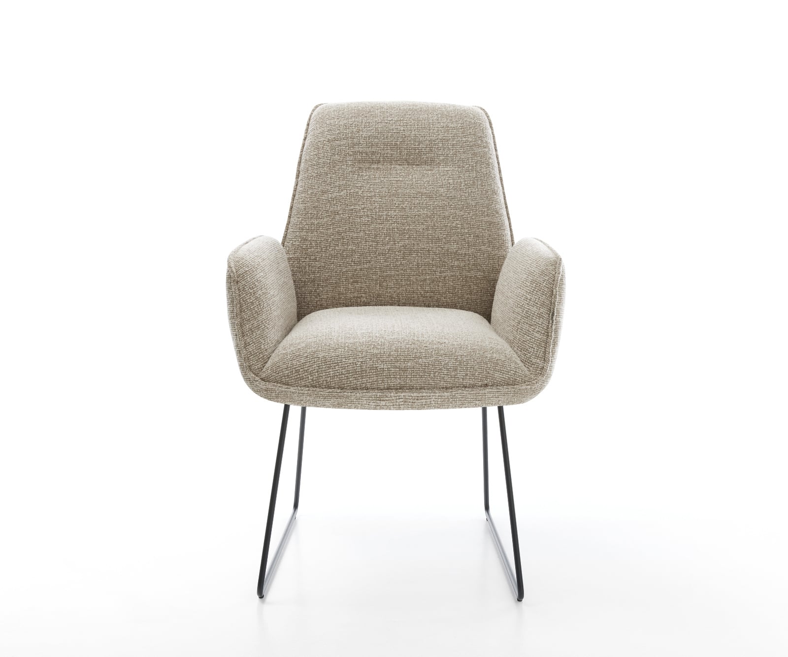 Jedálenská stolička Zoa-Flex tkanina mäkký béžová tenká podstava čierna vrecková pružina - Image 2