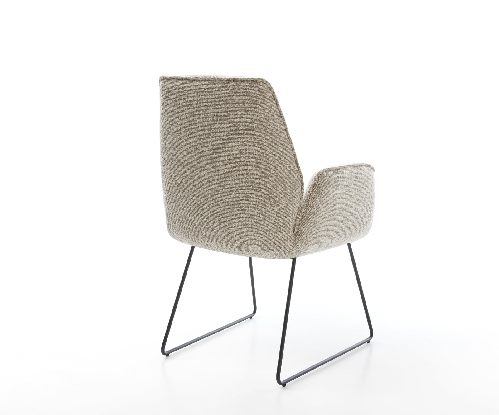 Jedálenská stolička Zoa-Flex tkanina mäkký béžová tenká podstava čierna vrecková pružina - Image 5