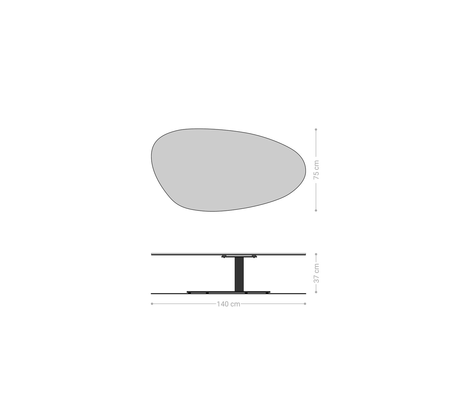 Konferenčný stolík Edge oválny 140x75 cm dub prírodný okrúhla hrana Vibany kov čierna - Image 6