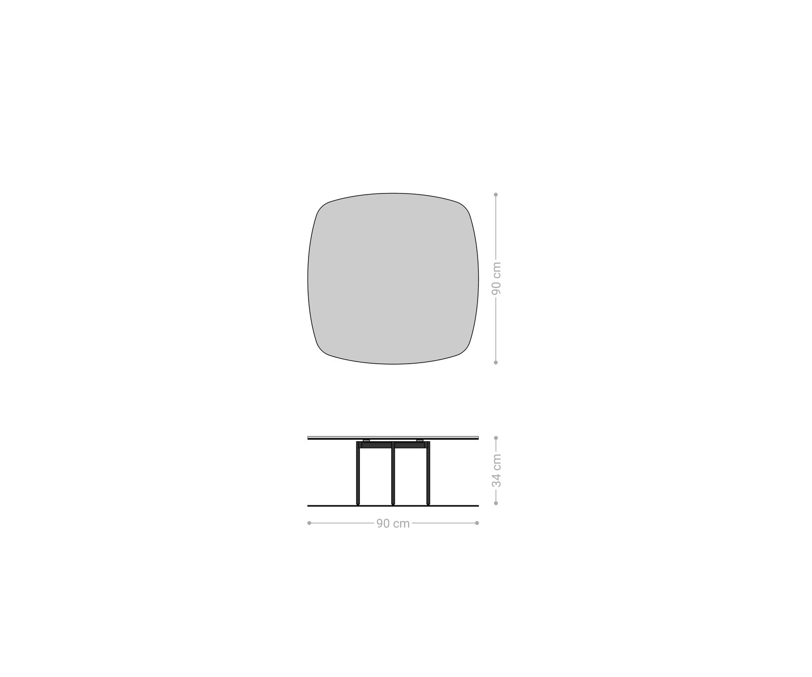 Konferenčný stolík Edge zaoblený tvar 90x90 cm keramika Laminam® Emperador Extra Lucidato tmavohnedá Trive nerezová oceľ kefovaná - Image 8
