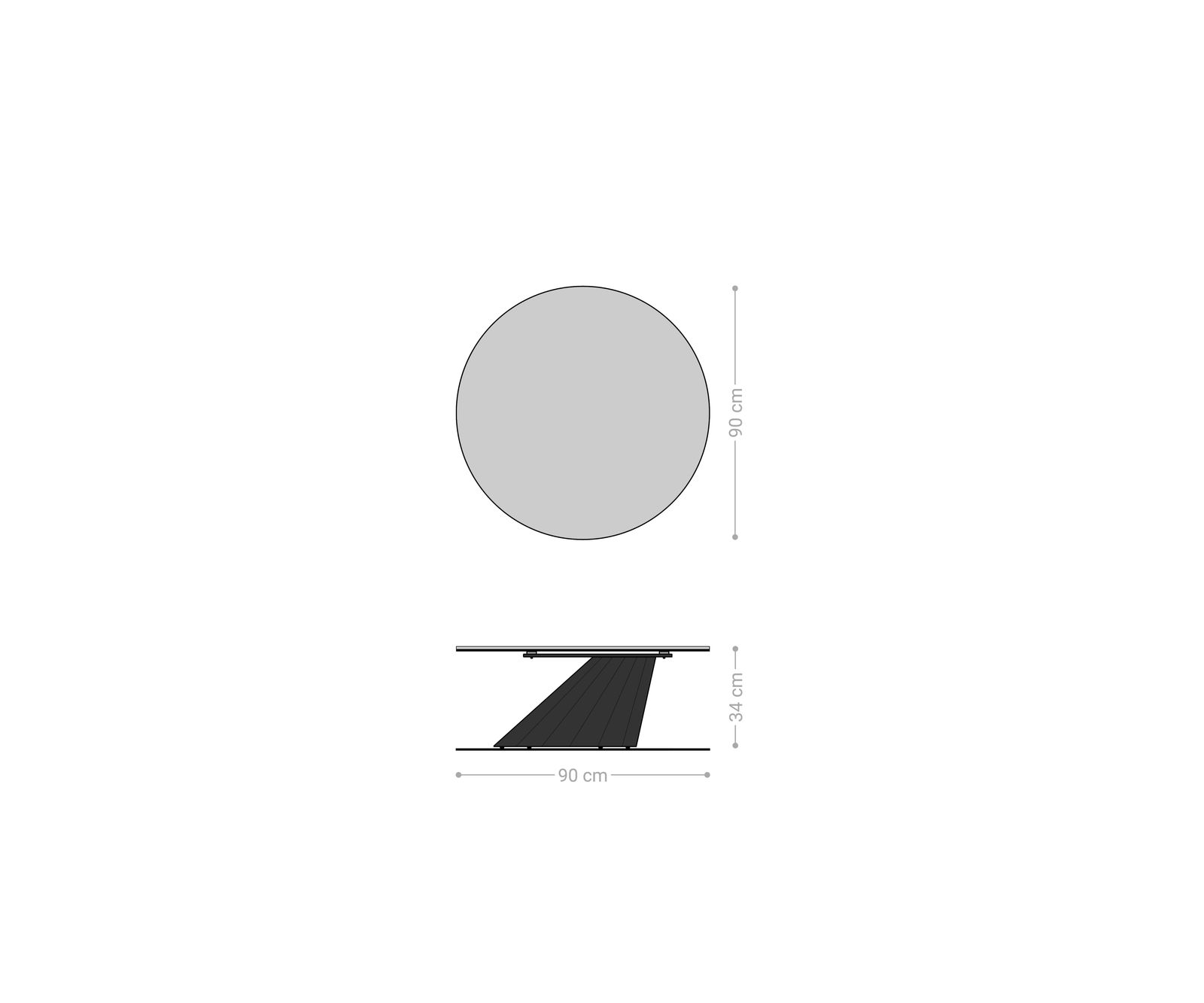 Konferenčný stolík Edge okrúhly 90x90 cm keramika Minas Melange Parabi nerezová oceľ kefovaná - Image 7