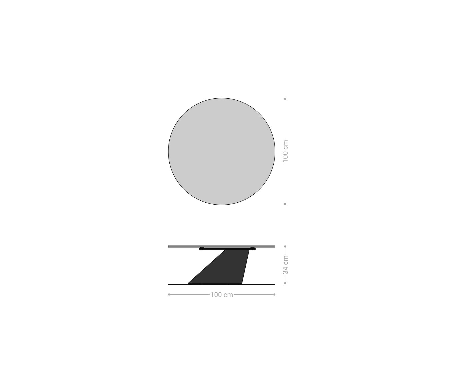 Konferenčný stolík Edge okrúhly 100x100 cm keramika Minas Melange Conis kov efektfinish titánová - Image 7