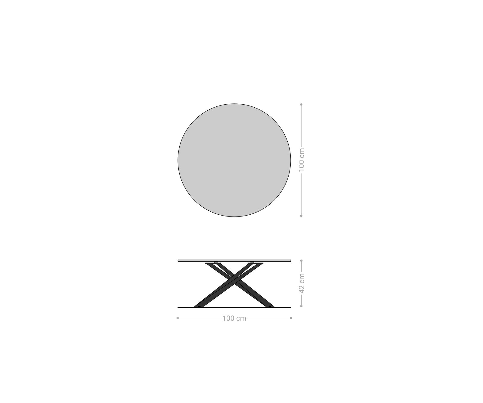 Konferenčný stolík Edge okrúhly 100x100 cm keramika Minas Melange Sarity kov efektfinish titánová - Image 7
