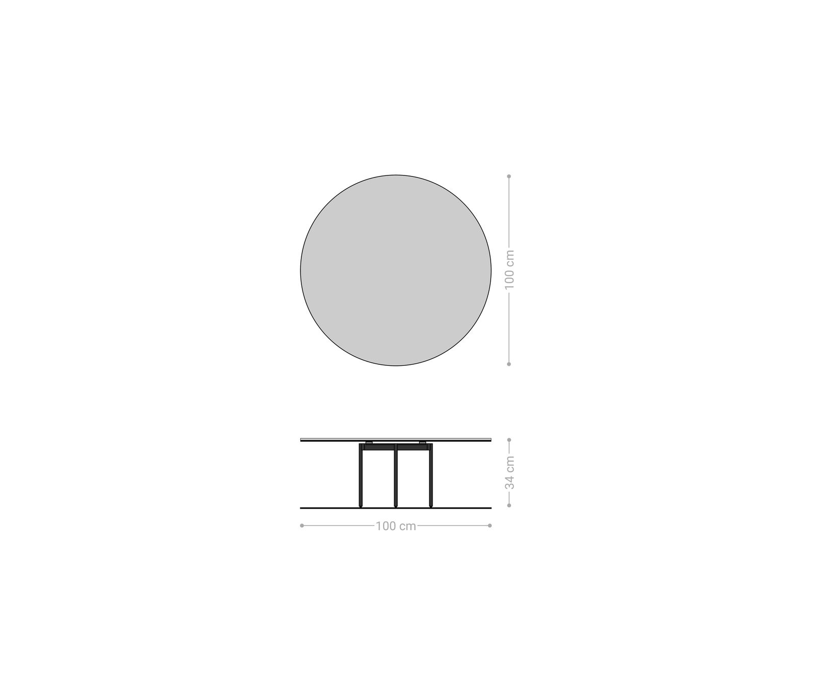 Konferenčný stolík Edge okrúhly 100x100 cm keramika Minas Melange Trive kov efektový povrch titánová farba - Image 7