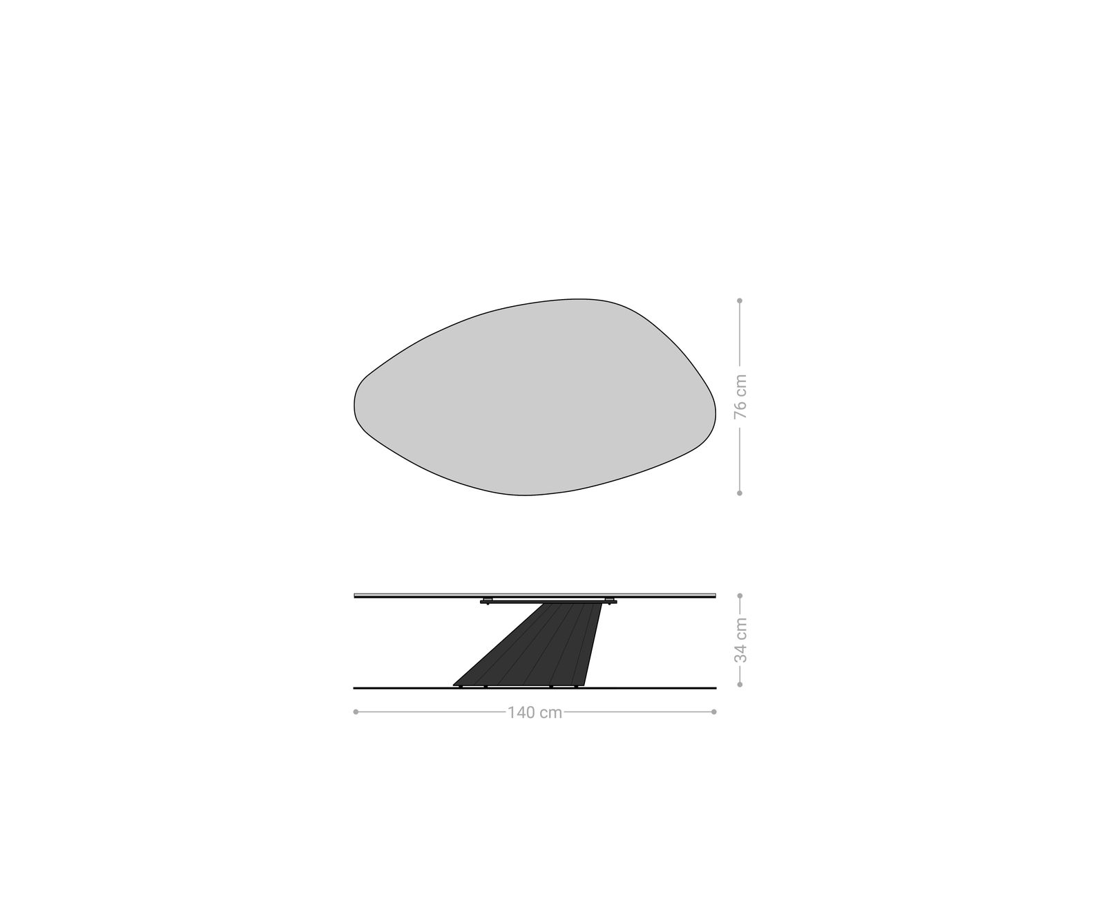 Konferenčný stolík Edge organický 140x76 cm keramika Minas Melange Parabi metalická zlatá - Image 7