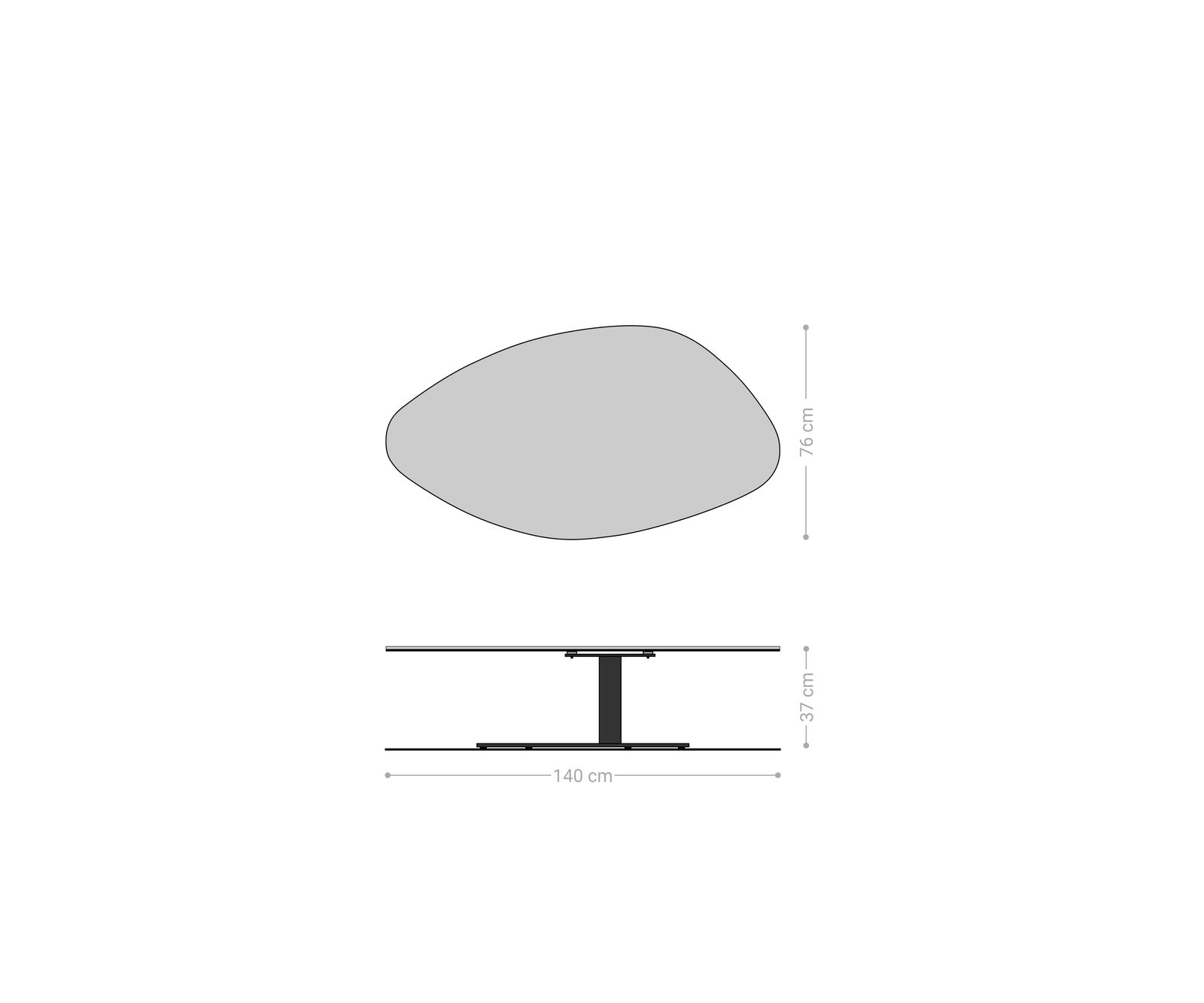 Konferenčný stolík Edge organický 140x76 cm keramika Laminam® Emperador Extra Lucidato tmavohnedá Vibany nerezová oceľ kefovaná - Image 7