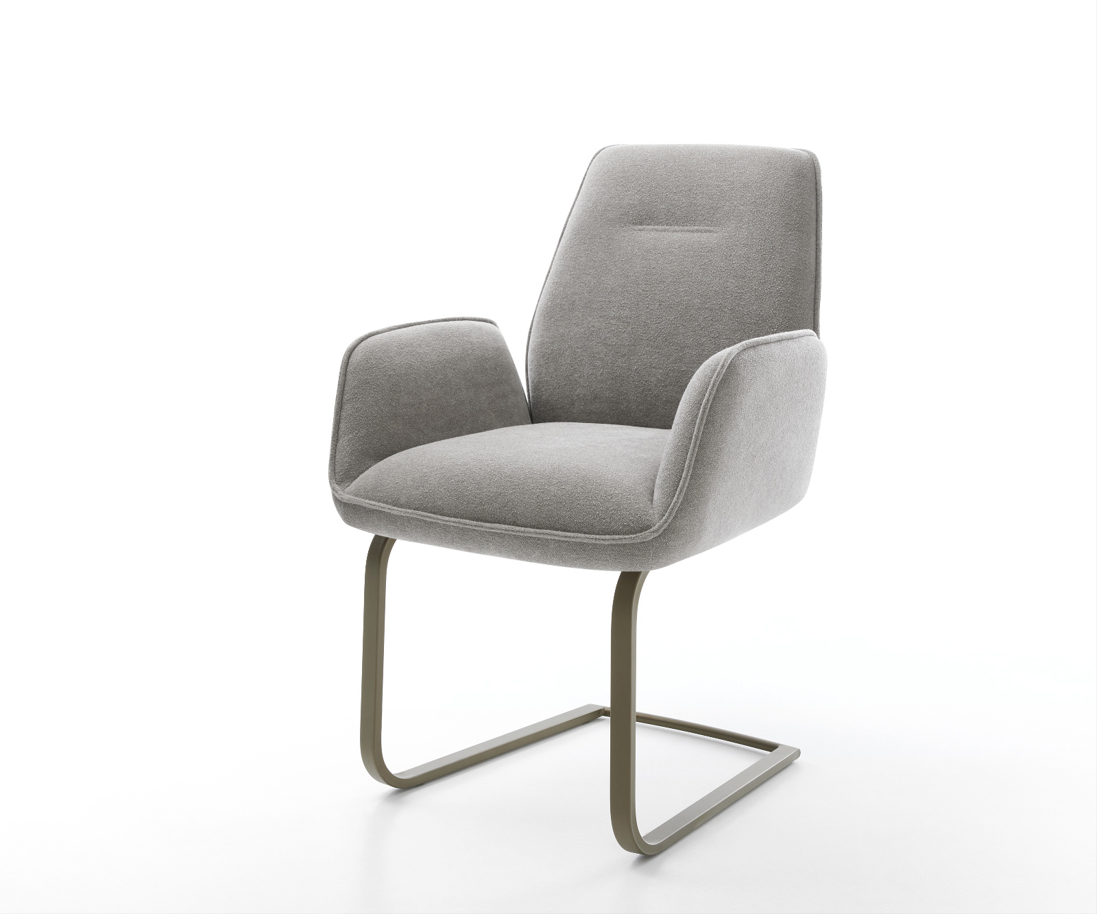 Konzolová jedálenská stolička Zoa-Flex štruktúrovaná látka mäkká sivá konzolová jedálenská stolička plochá titánová farba vrecková pružina