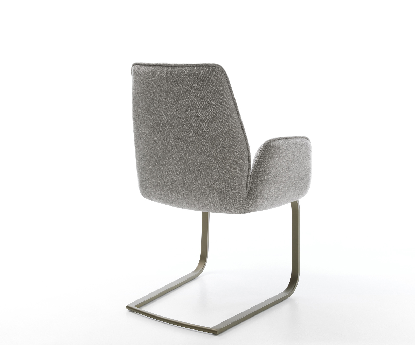 Konzolová jedálenská stolička Zoa-Flex štruktúrovaná látka mäkká sivá konzolová jedálenská stolička plochá titánová farba vrecková pružina - Image 5