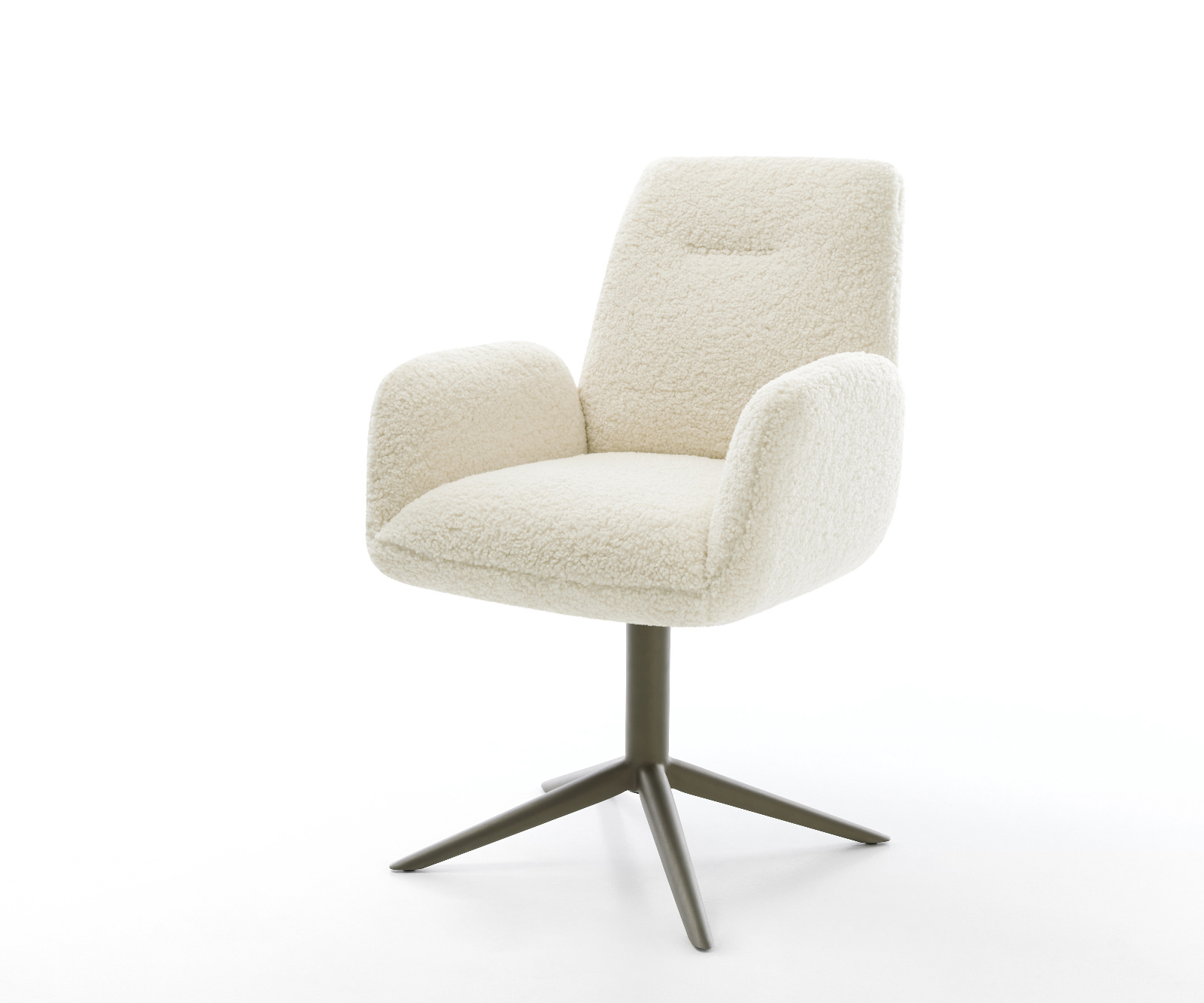 Jedálenská stolička Zoa-Flex teddy látka béžová podstava efektový povrch titán otočný o 360° hojdacia funkcia vrecková pružina