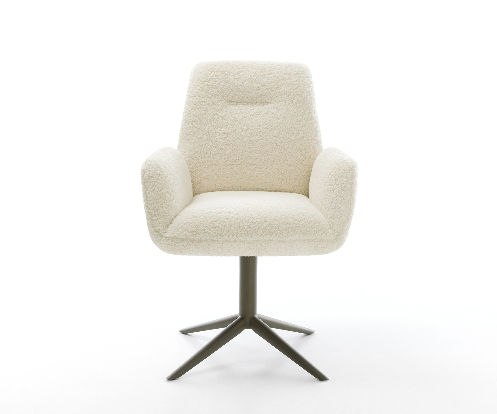 Jedálenská stolička Zoa-Flex teddy látka béžová podstava efektový povrch titán otočný o 360° hojdacia funkcia vrecková pružina - Image 2