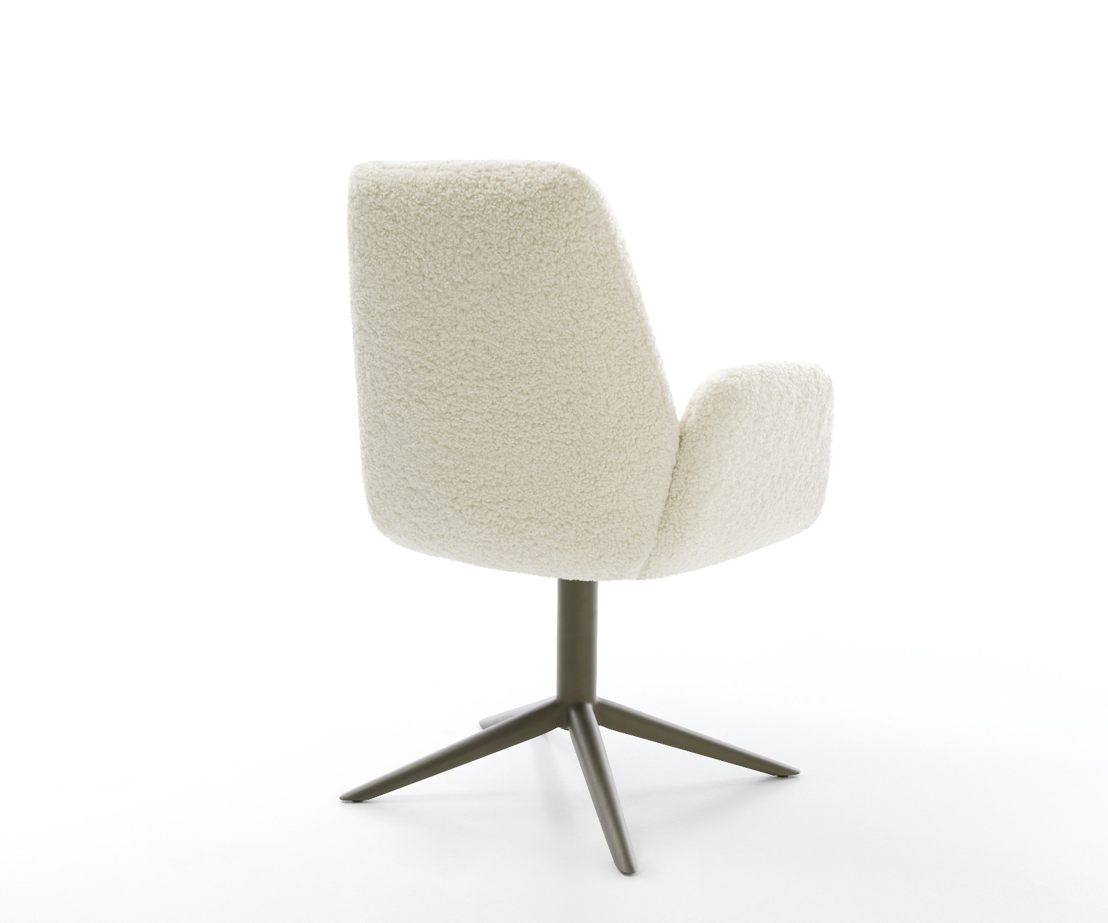 Jedálenská stolička Zoa-Flex teddy látka béžová podstava efektový povrch titán otočný o 360° hojdacia funkcia vrecková pružina - Image 4