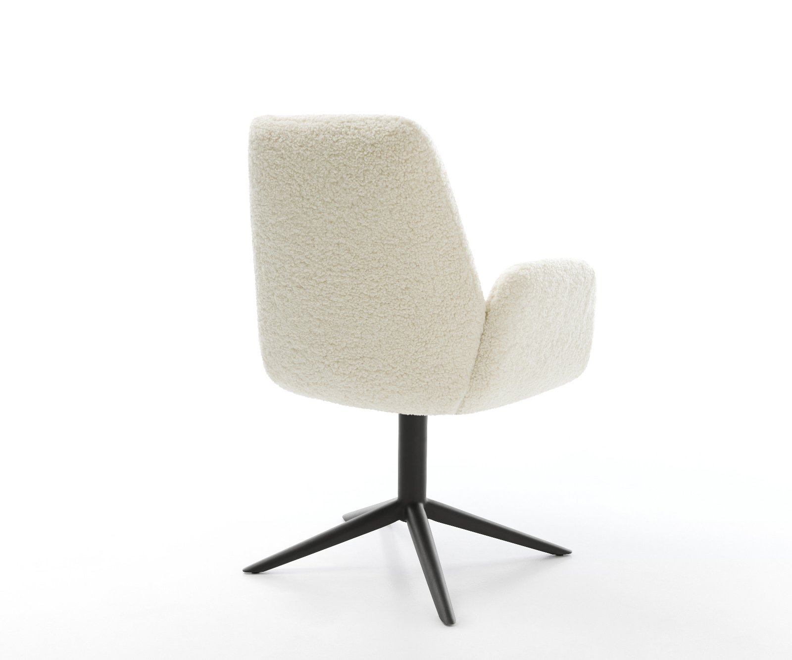 Jedálenská stolička Zoa-Flex teddy látka béžová podstava čierna 360° otočný hojdacia funkcia vrecková pružina - Image 4