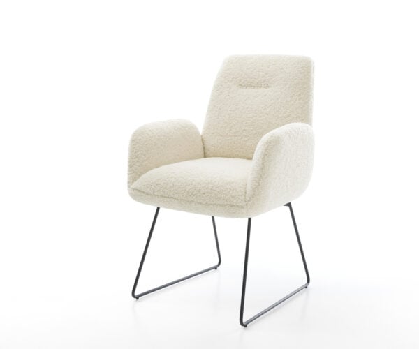 Jedálenská stolička Zoa-Flex teddy látka béžová tenká podstava čierna vrecková pružina