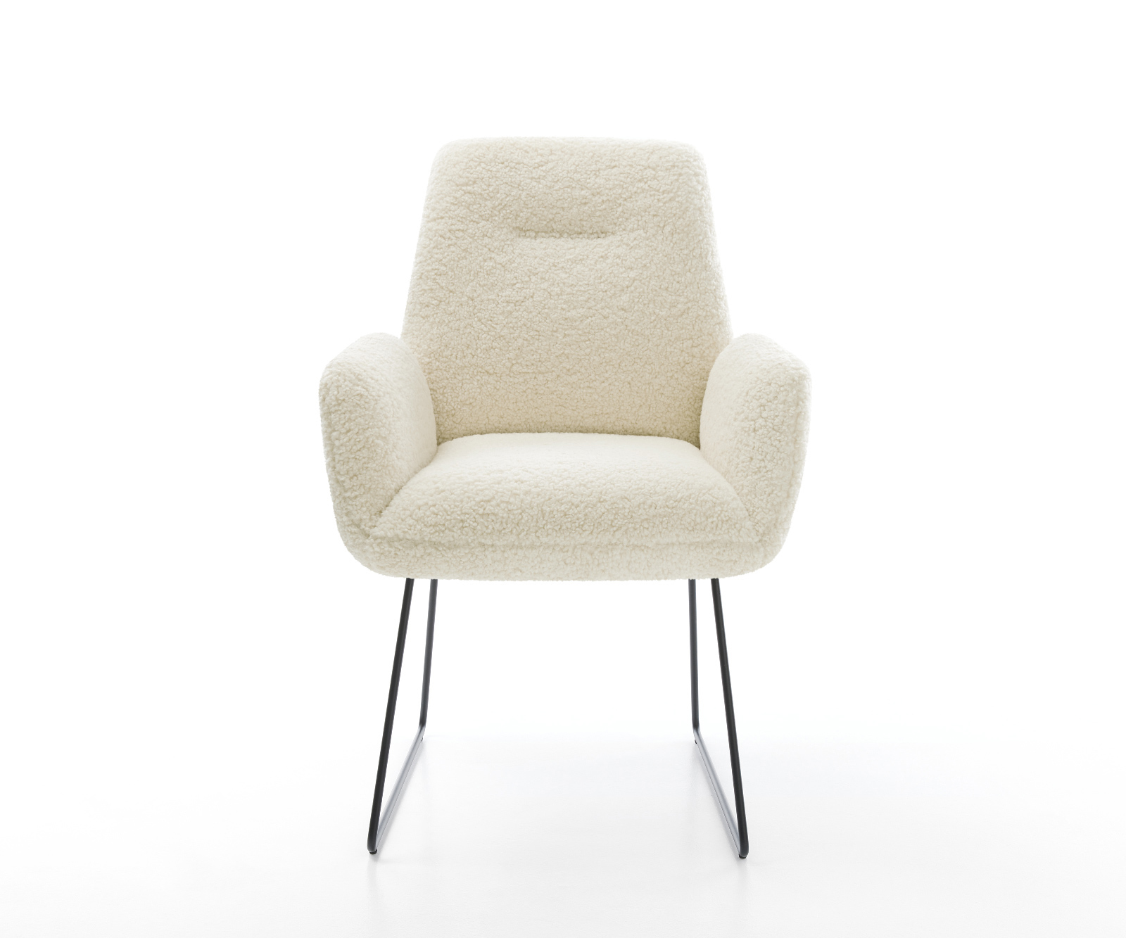 Jedálenská stolička Zoa-Flex teddy látka béžová tenká podstava čierna vrecková pružina - Image 2