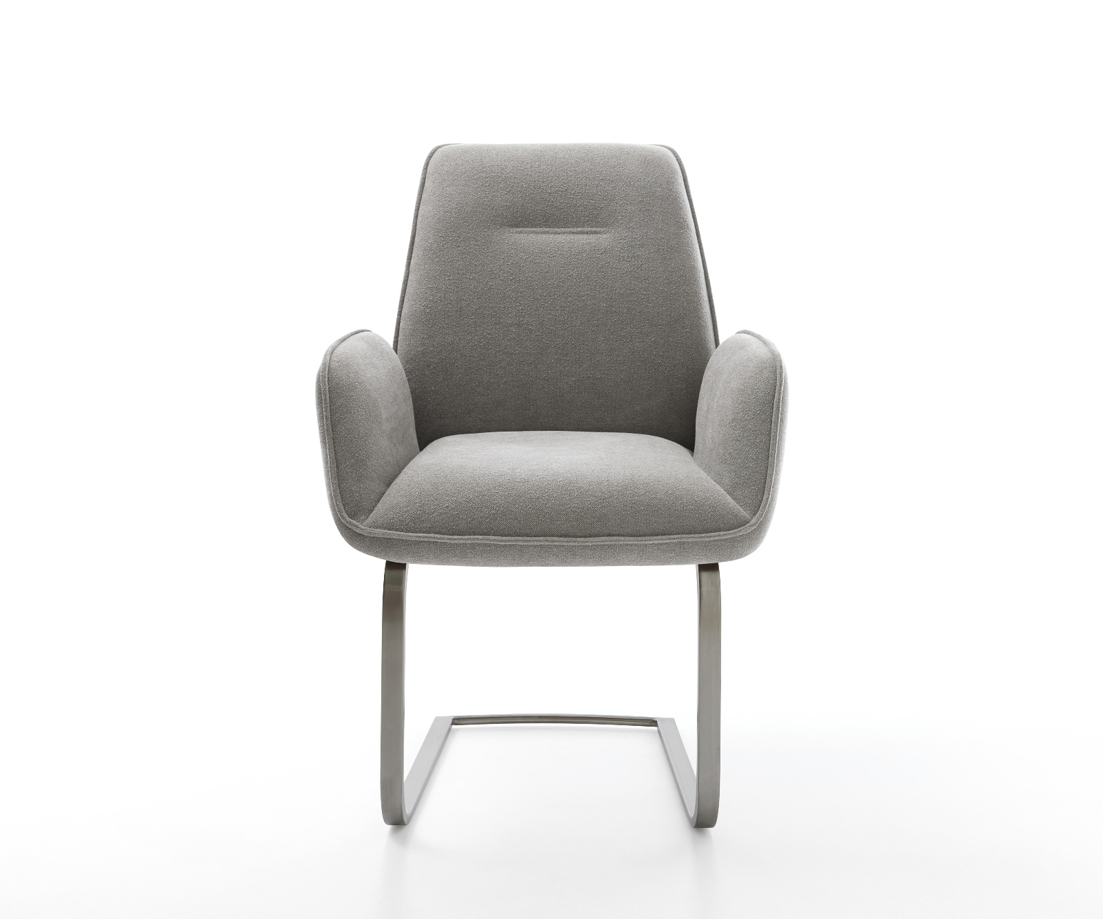 Konzolová jedálenská stolička Zoa-Flex texturovaná látka mäkký sivá konzolová jedálenská stolička plochý grafit vrecková pružina - Image 2