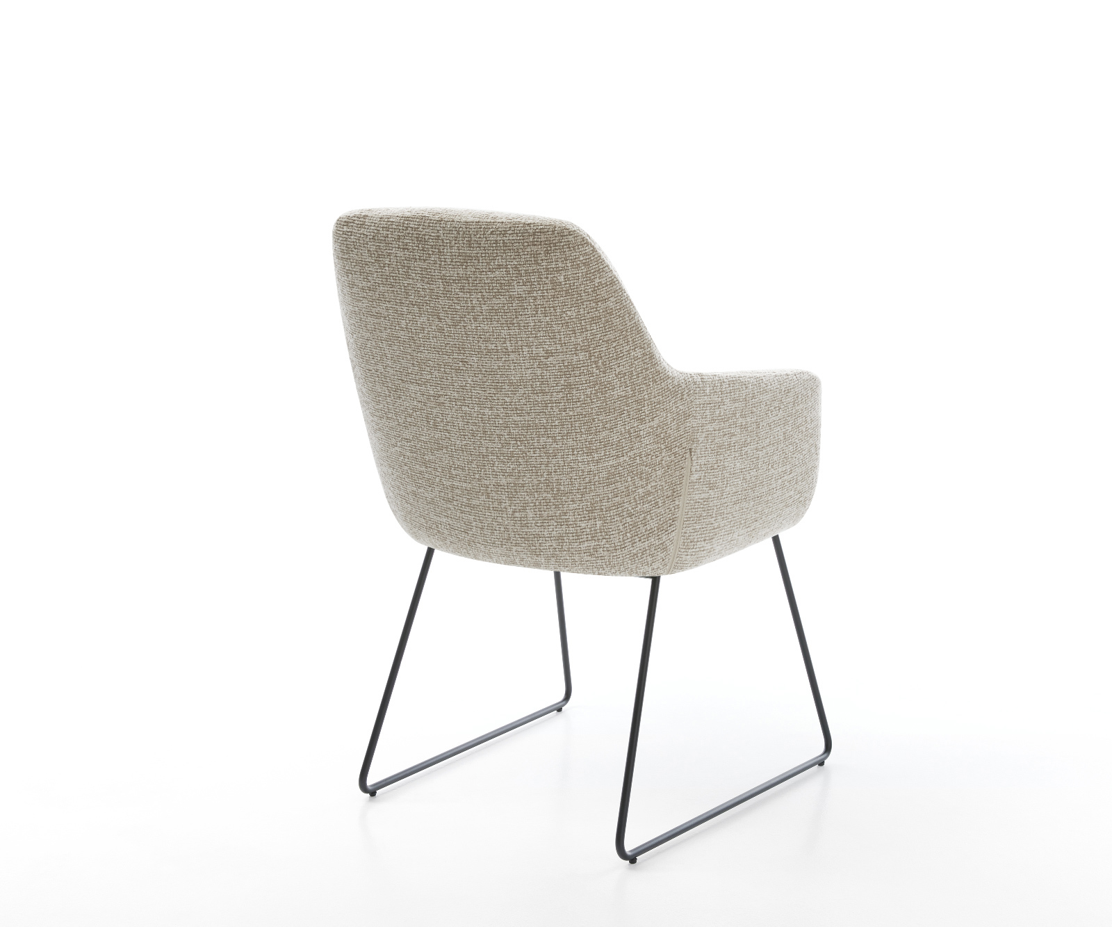 Jedálenská stolička Pejo-Flex tkanina mäkký béžová tenká podstava čierna vrecková pružina - Image 5