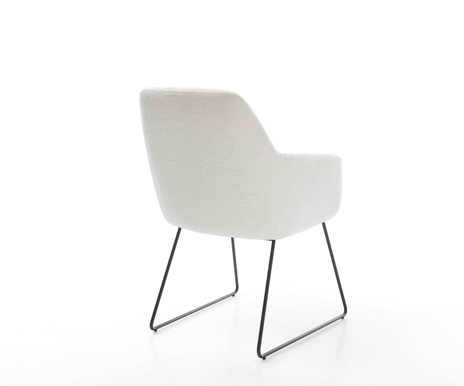 Jedálenská stolička Pejo-Flex bouclé mäkký béžová tenká podstava čierna vrecková pružina - Image 5