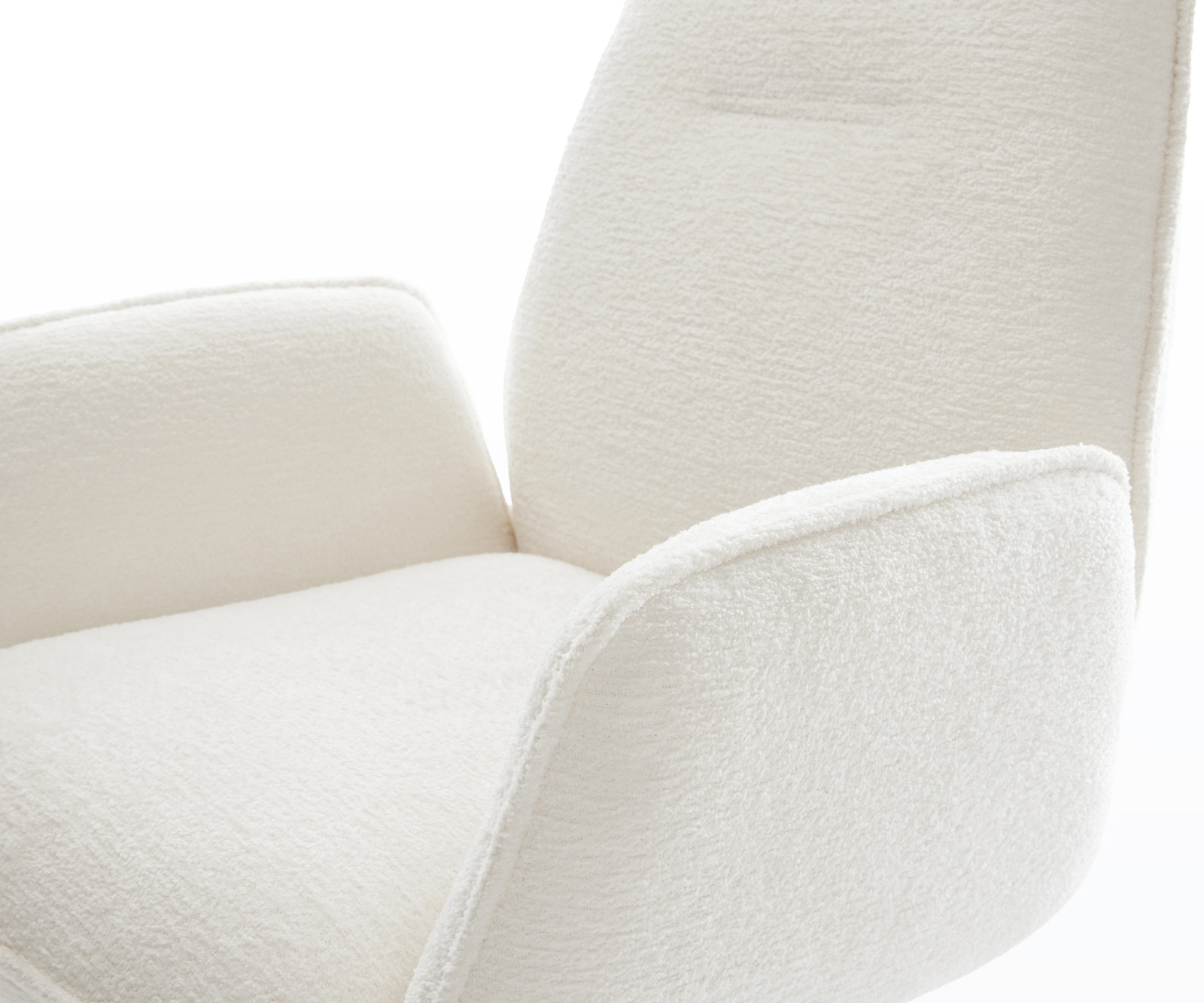 Jedálenská stolička Zoa-Flex bouclé mäkký béžová jedálenská stolička plochá grafitová vrecková pružina - Image 4