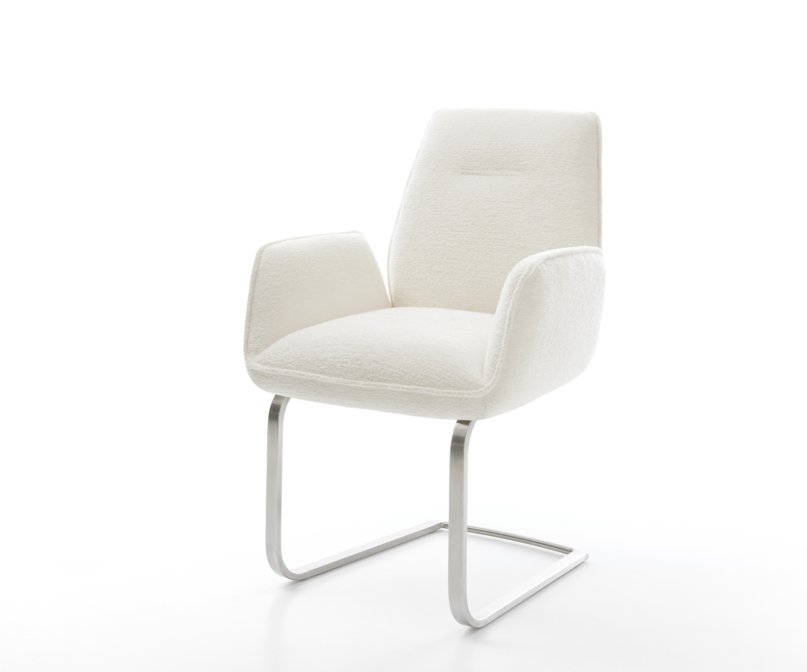 Jedálenská stolička Zoa-Flex bouclé mäkký béžová jedálenská stolička plochý nerezová oceľ vrecková pružina