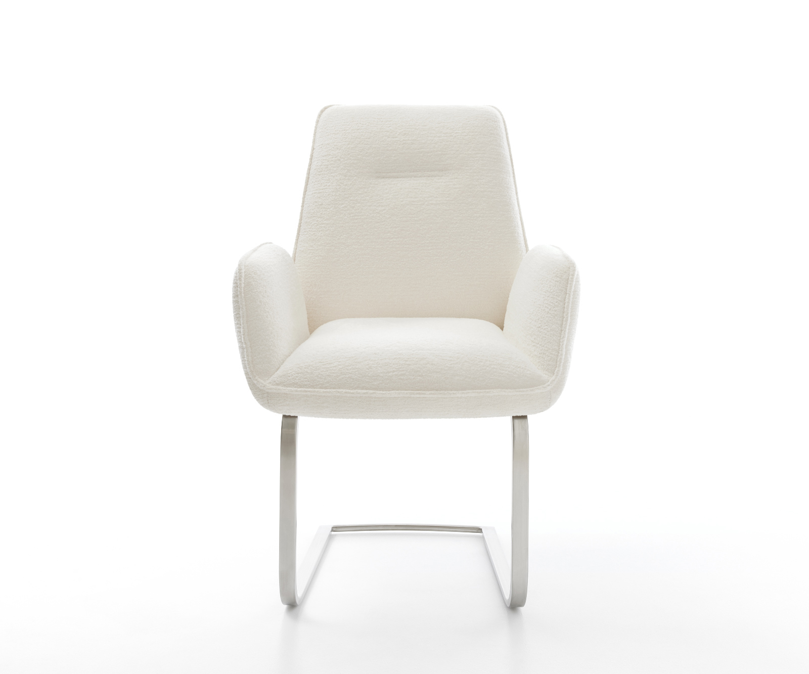 Jedálenská stolička Zoa-Flex bouclé mäkký béžová jedálenská stolička plochý nerezová oceľ vrecková pružina - Image 2