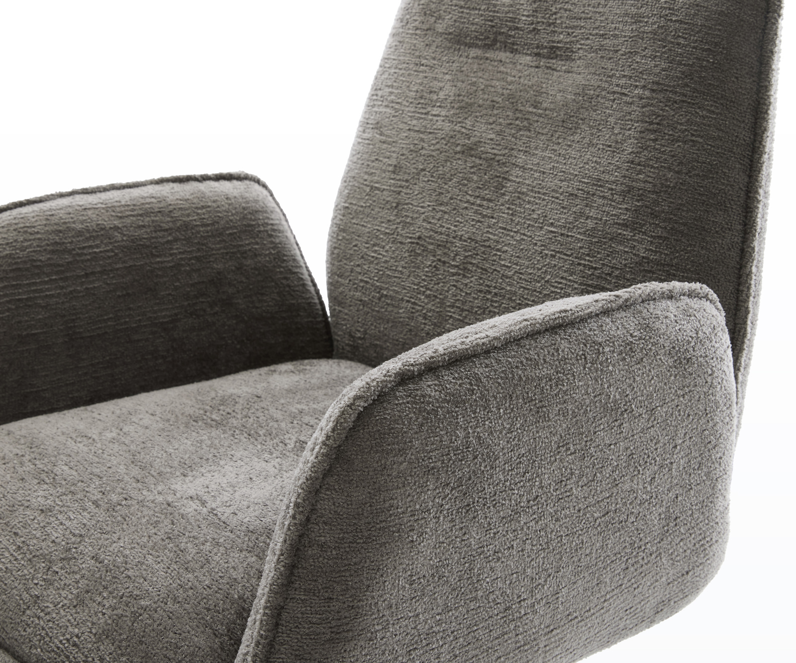 Jedálenská stolička Zoa-Flex bouclé mäkký tmavobéžová jedálenská stolička plochý titánová farba vrecková pružina - Image 4