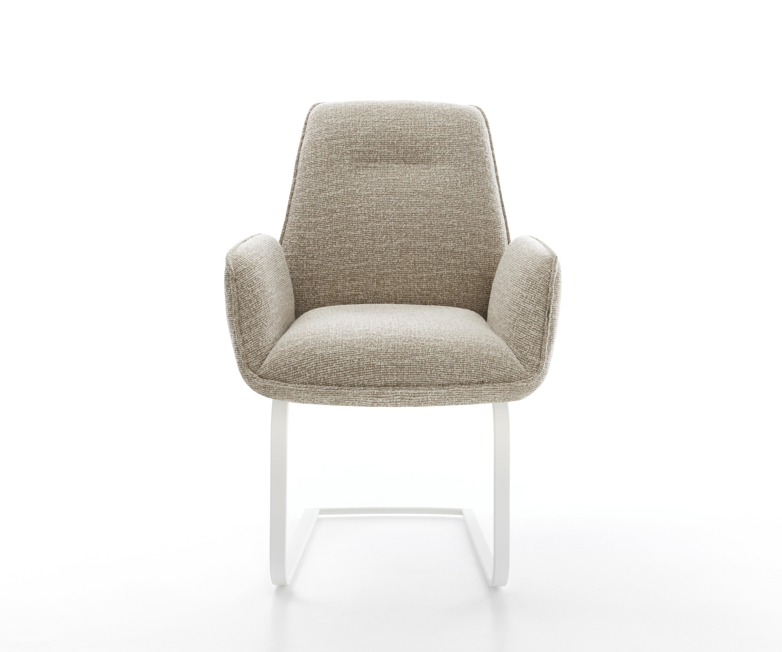 Konzolová jedálenská stolička Zoa-Flex tkanina mäkká béžová konzolová jedálenská stolička plochá biela vrecková pružina - Image 2