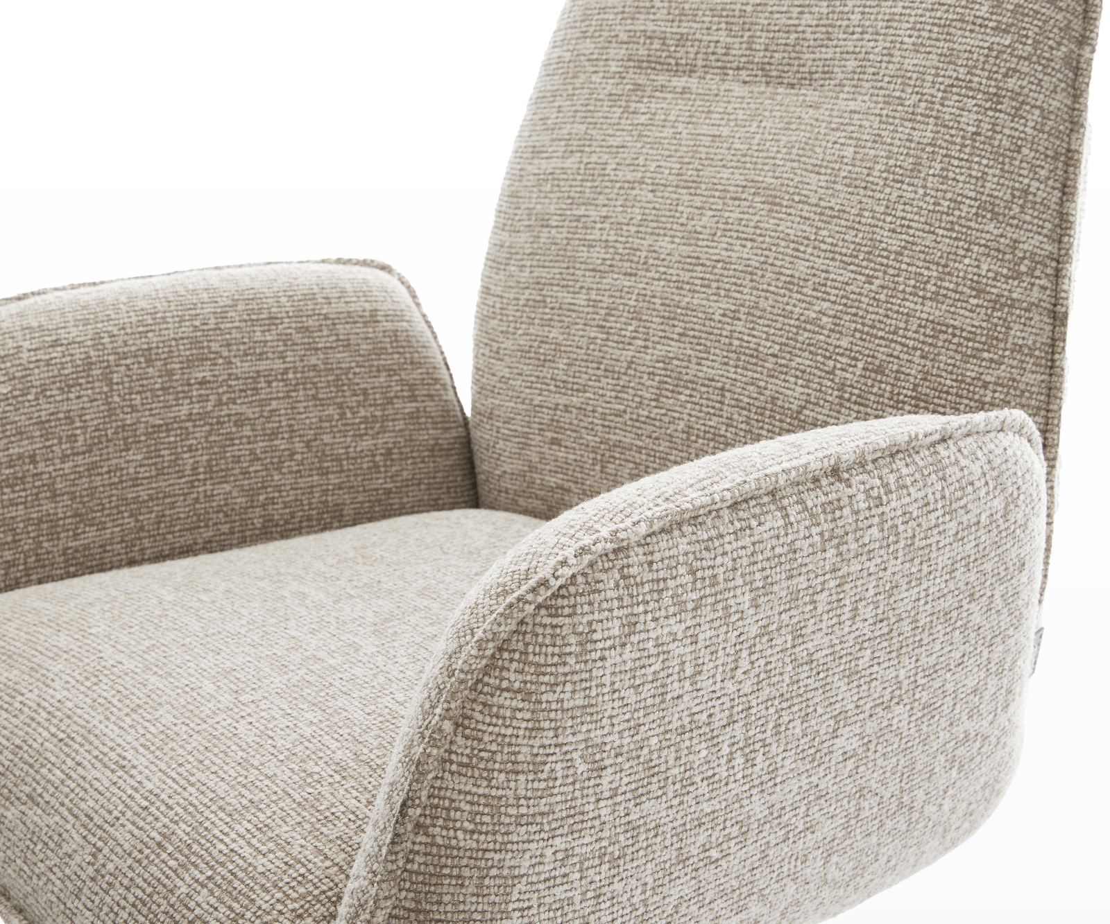 Konzolová jedálenská stolička Zoa-Flex tkanina mäkká béžová konzolová jedálenská stolička plochá biela vrecková pružina - Image 4