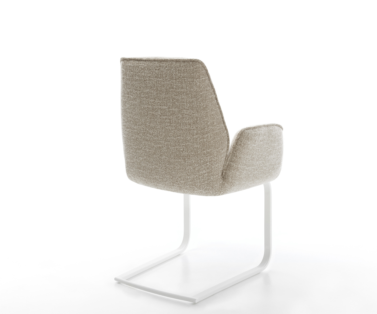 Konzolová jedálenská stolička Zoa-Flex tkanina mäkká béžová konzolová jedálenská stolička plochá biela vrecková pružina - Image 5