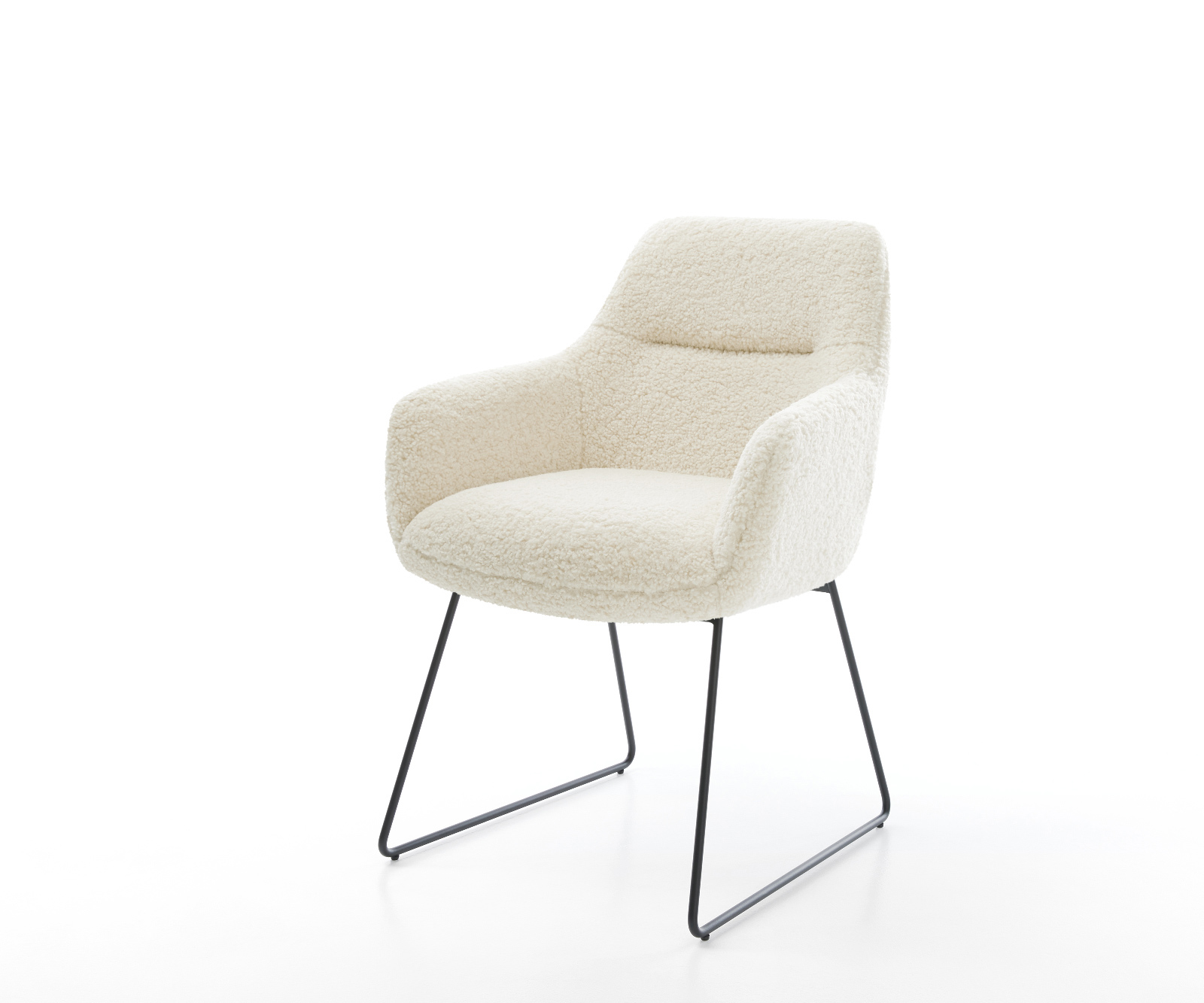 Jedálenská stolička Pejo-Flex teddy látka béžová tenká podstava čierna vrecková pružina