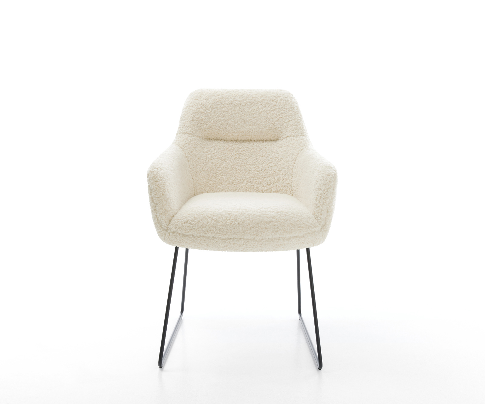 Jedálenská stolička Pejo-Flex teddy látka béžová tenká podstava čierna vrecková pružina - Image 2