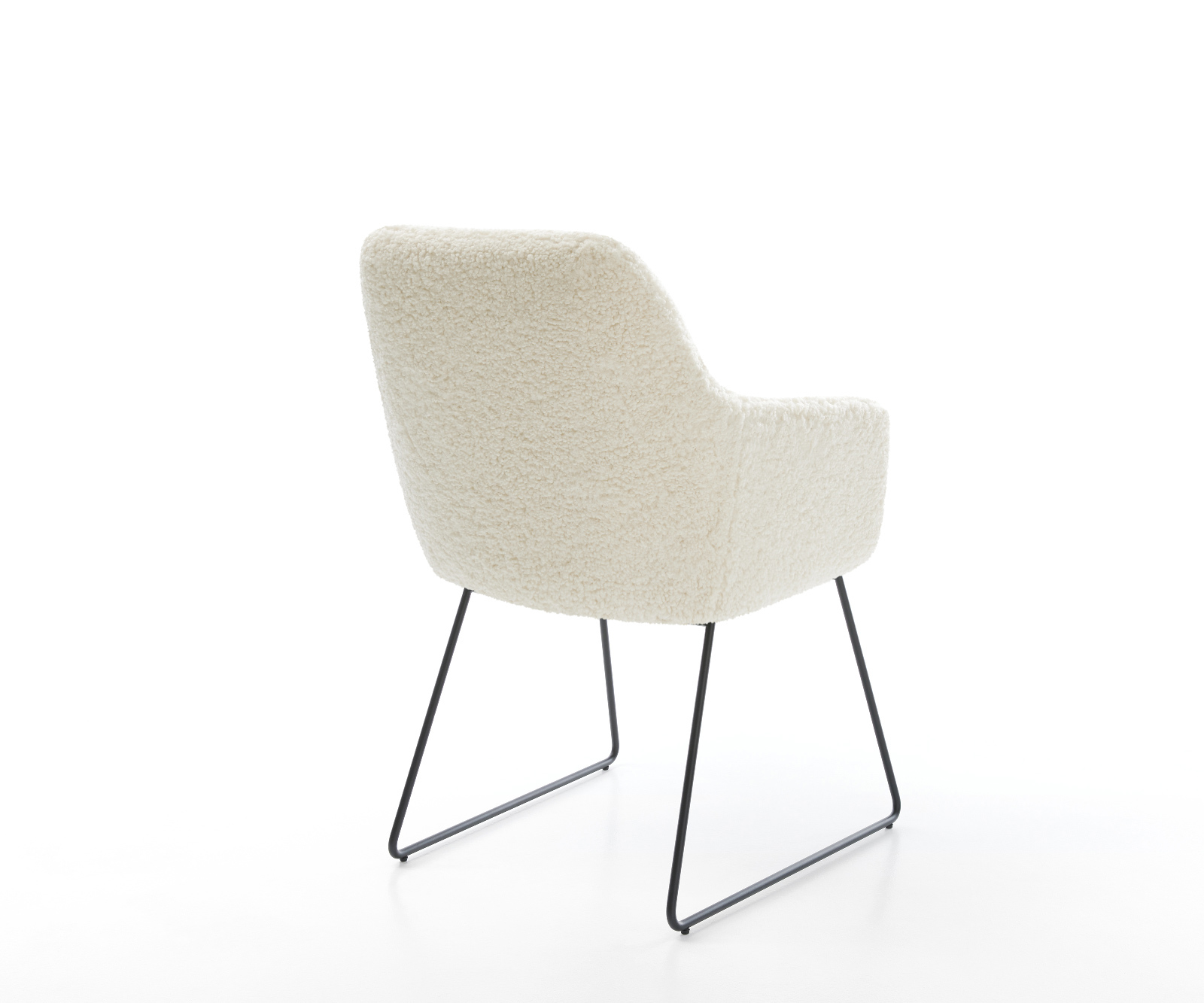 Jedálenská stolička Pejo-Flex teddy látka béžová tenká podstava čierna vrecková pružina - Image 5