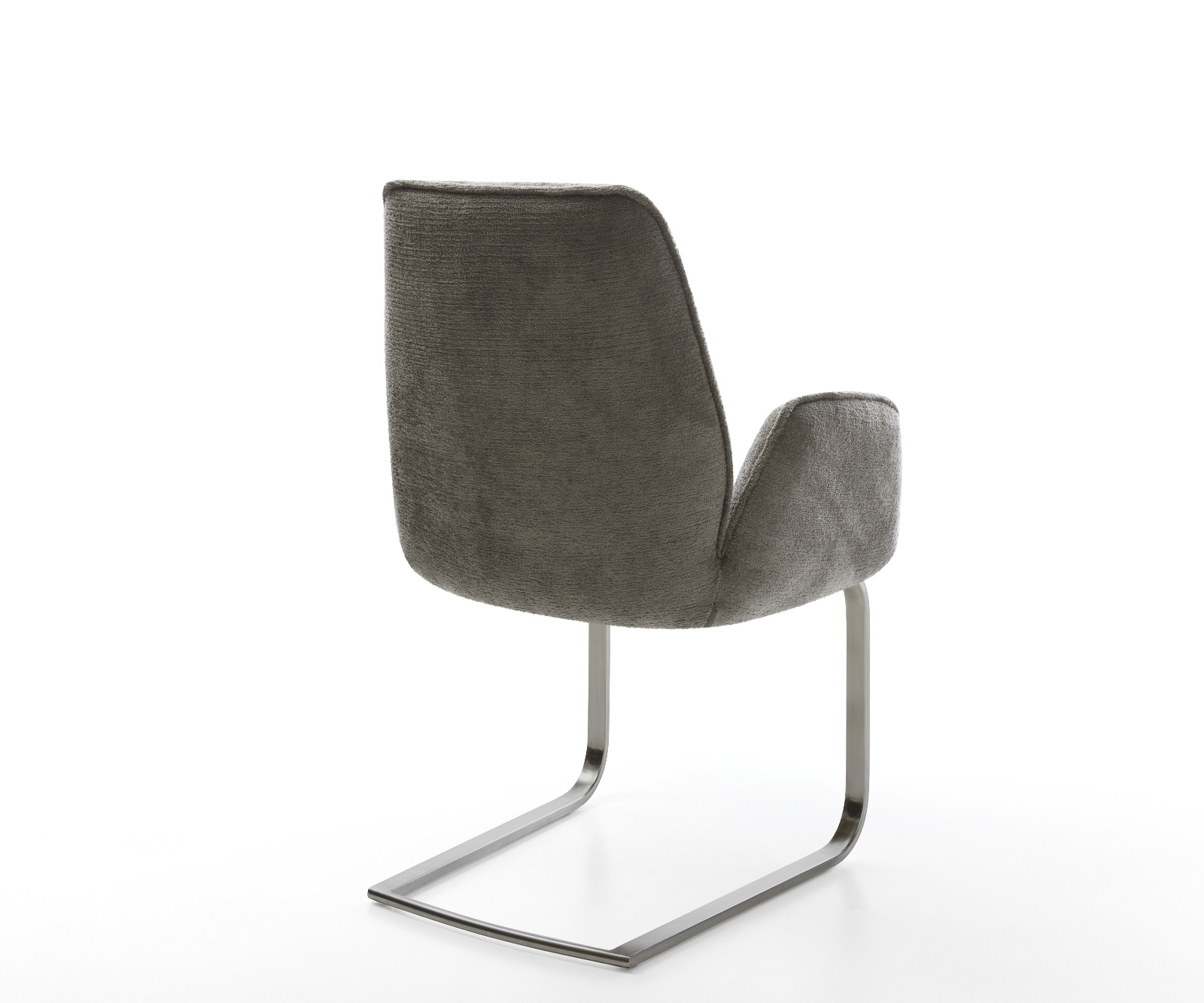 Konzolová jedálenská stolička Zoa-Flex bouclé mäkký tmavobéžová konzolová jedálenská stolička plochý grafit vrecková pružina - Image 5