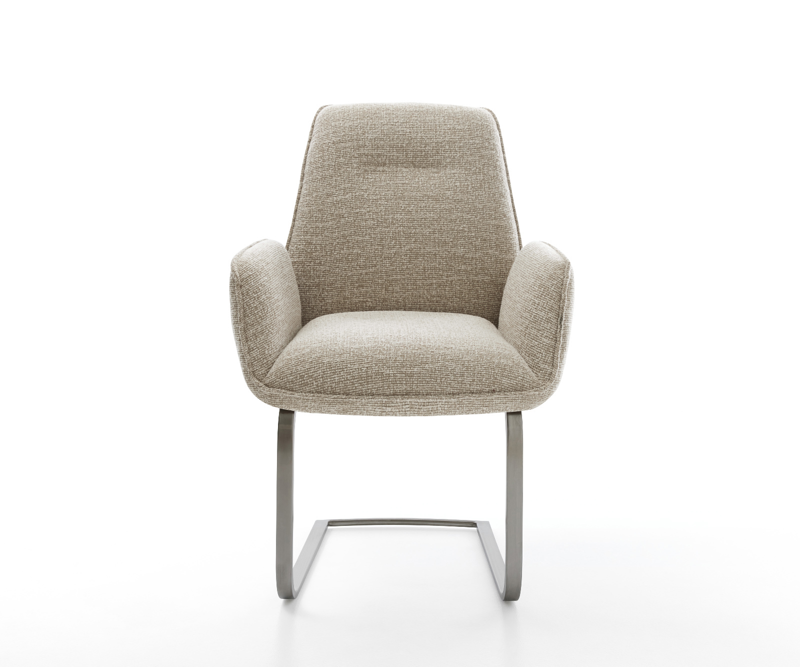 Konzolová jedálenská stolička Zoa-Flex tkanina mäkká béžová konzolová jedálenská stolička plochá grafitová vrecková pružina - Image 2