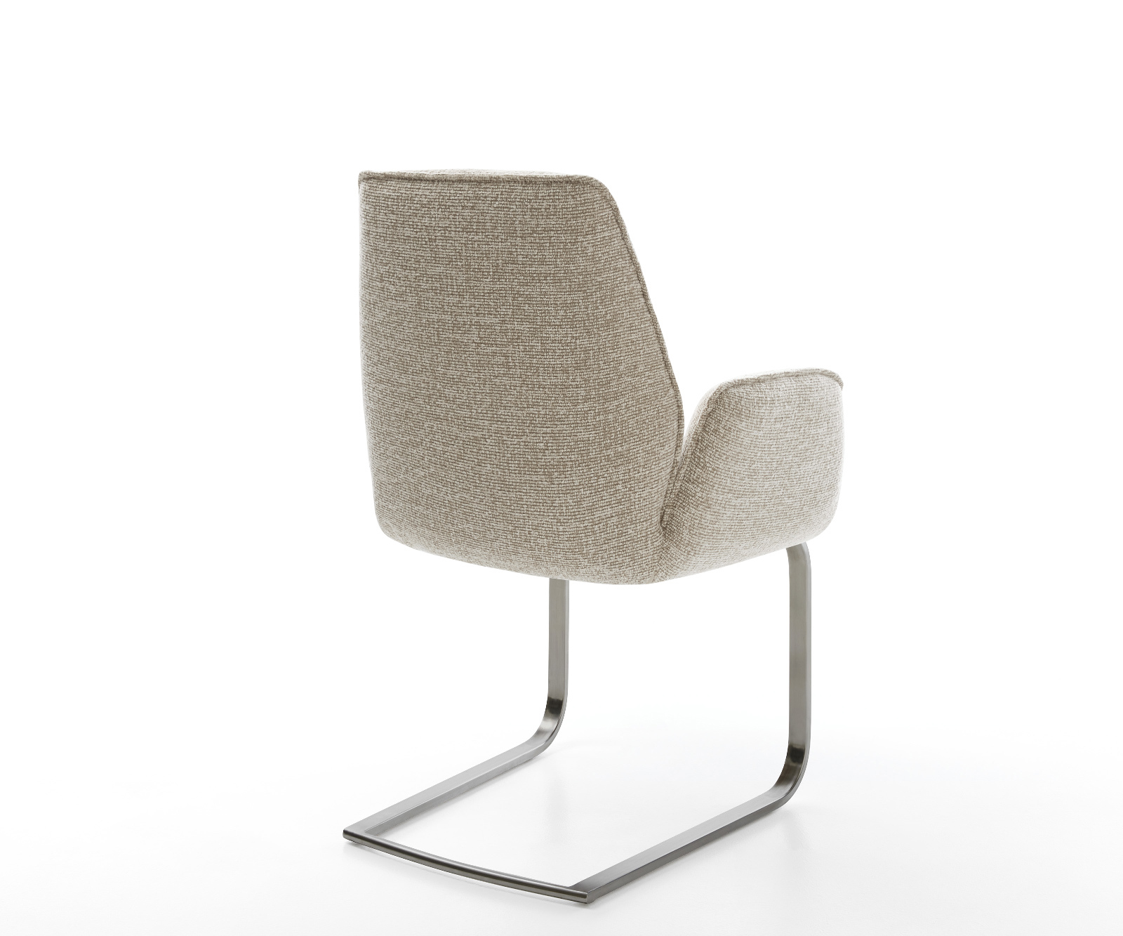 Konzolová jedálenská stolička Zoa-Flex tkanina mäkká béžová konzolová jedálenská stolička plochá grafitová vrecková pružina - Image 5