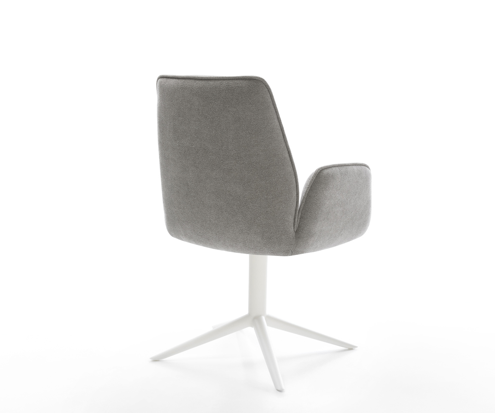 Jedálenská stolička Zoa-Flex tkanina mäkký sivá krížová podstava biela 360° otočný hojdacia funkcia vrecková pružina - Image 5