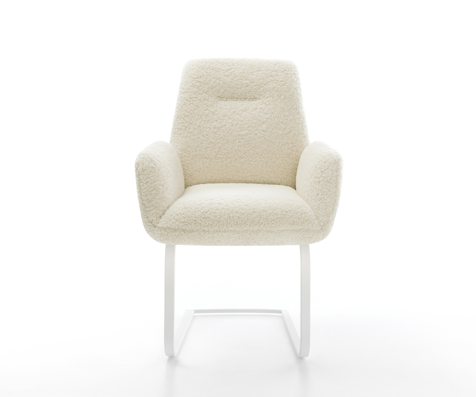 Konzolová jedálenská stolička Zoa-Flex teddy látka béžová konzolová jedálenská stolička plochá biela vrecková pružina - Image 2